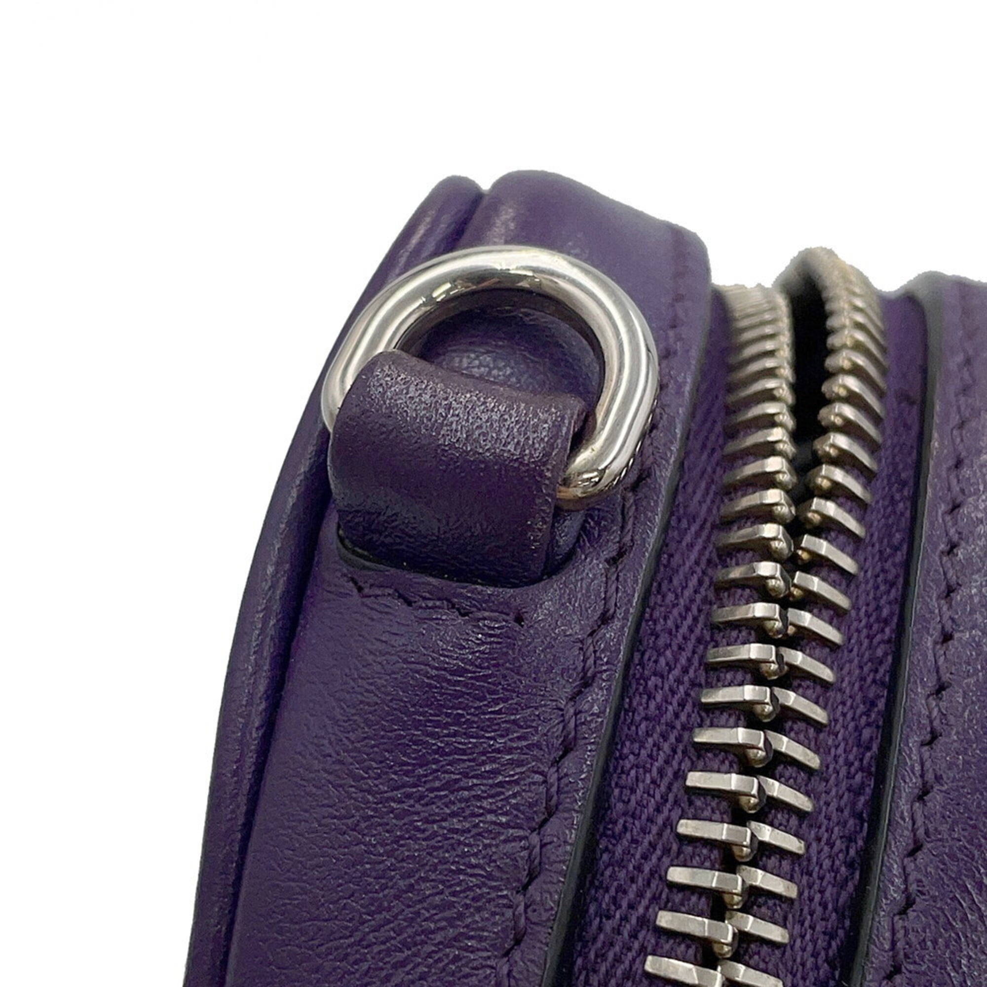 Prada Purple Leather Handbag Shoulder Bag (Pre-Owned)