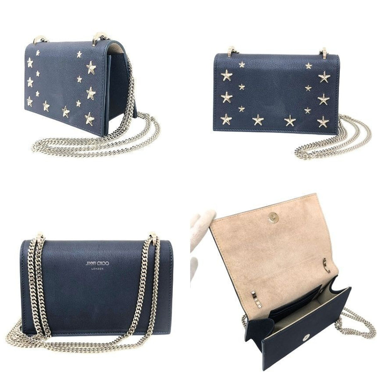 Jimmy Choo Navy Leather Shoulder Bag (Pre-Owned)