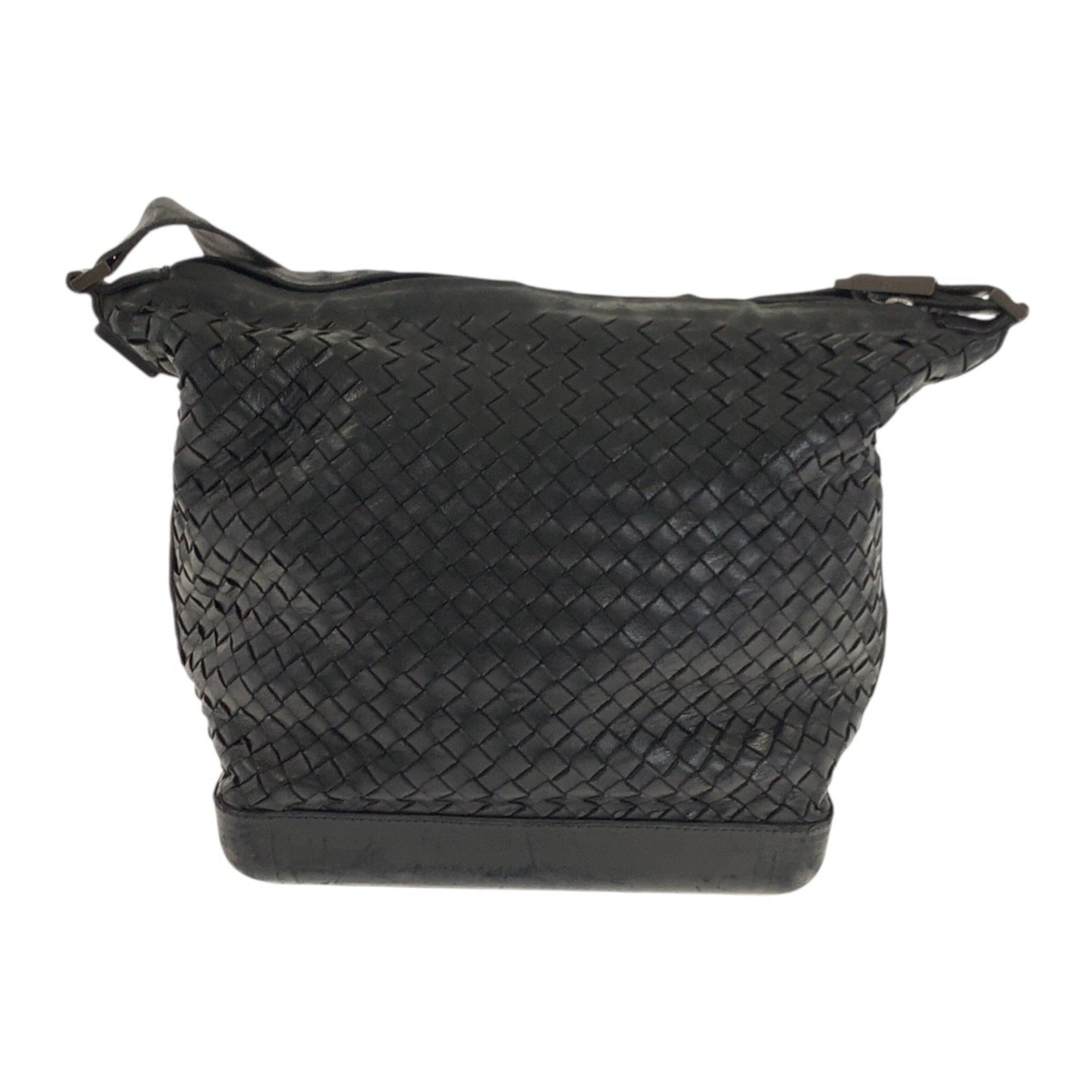 Bottega Veneta Black Leather Shoulder Bag (Pre-Owned)