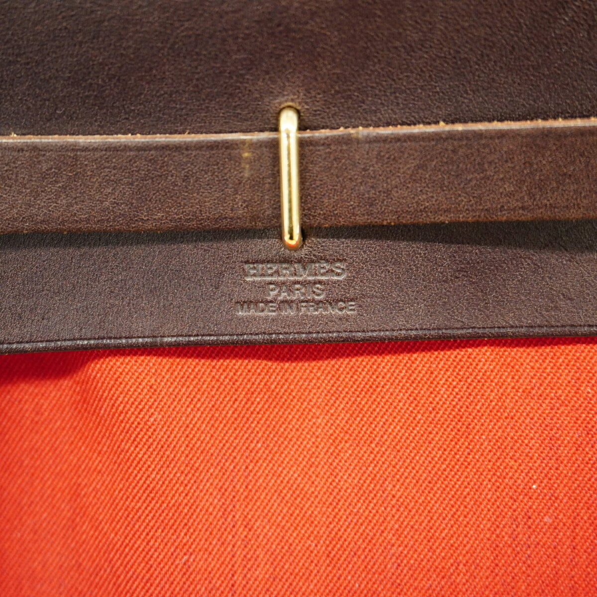 Hermes Brown Red Color Toile Officier Shoulder Bag (Pre-Owned)