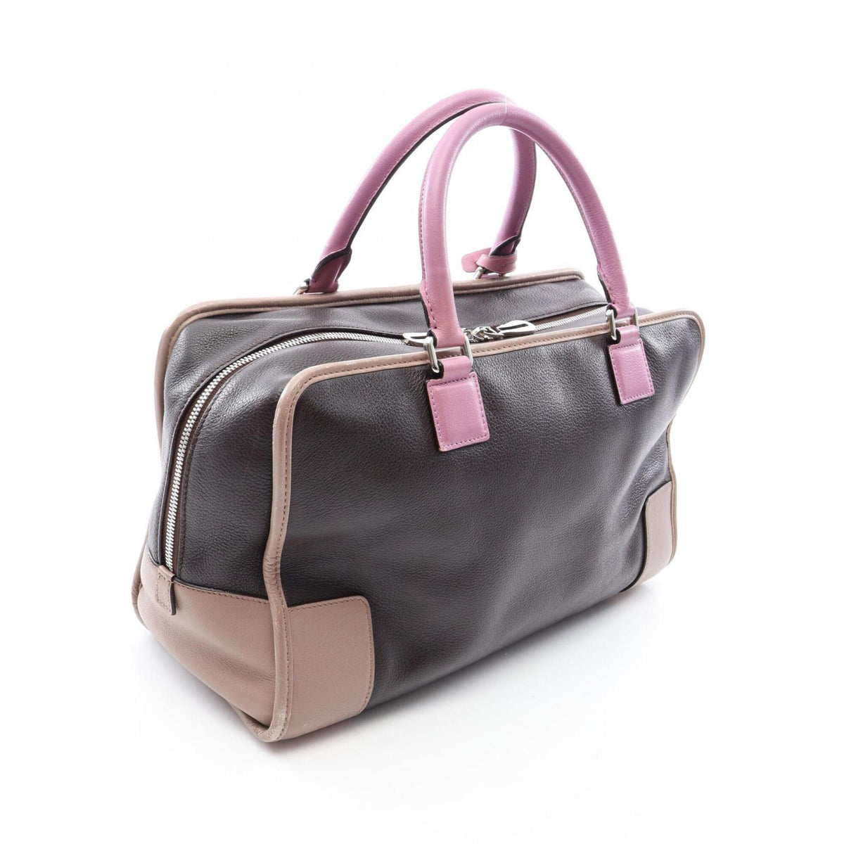 Loewe Beige Brown Purple Leather Handbag (Pre-Owned)