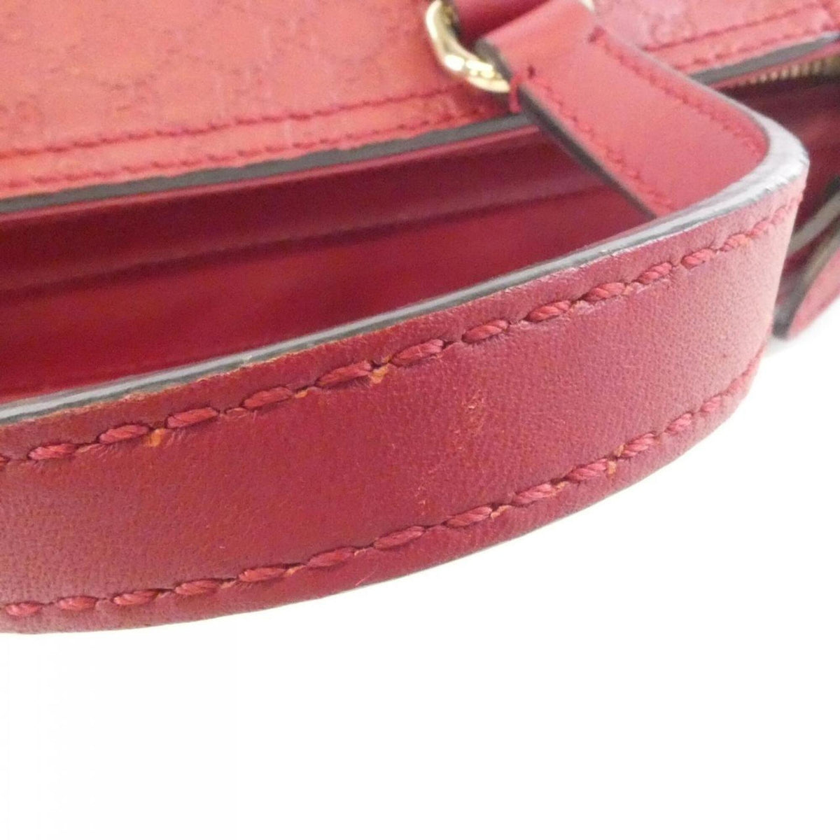 Gucci Red Color Micro Gg Leather Handbag (Pre-Owned)