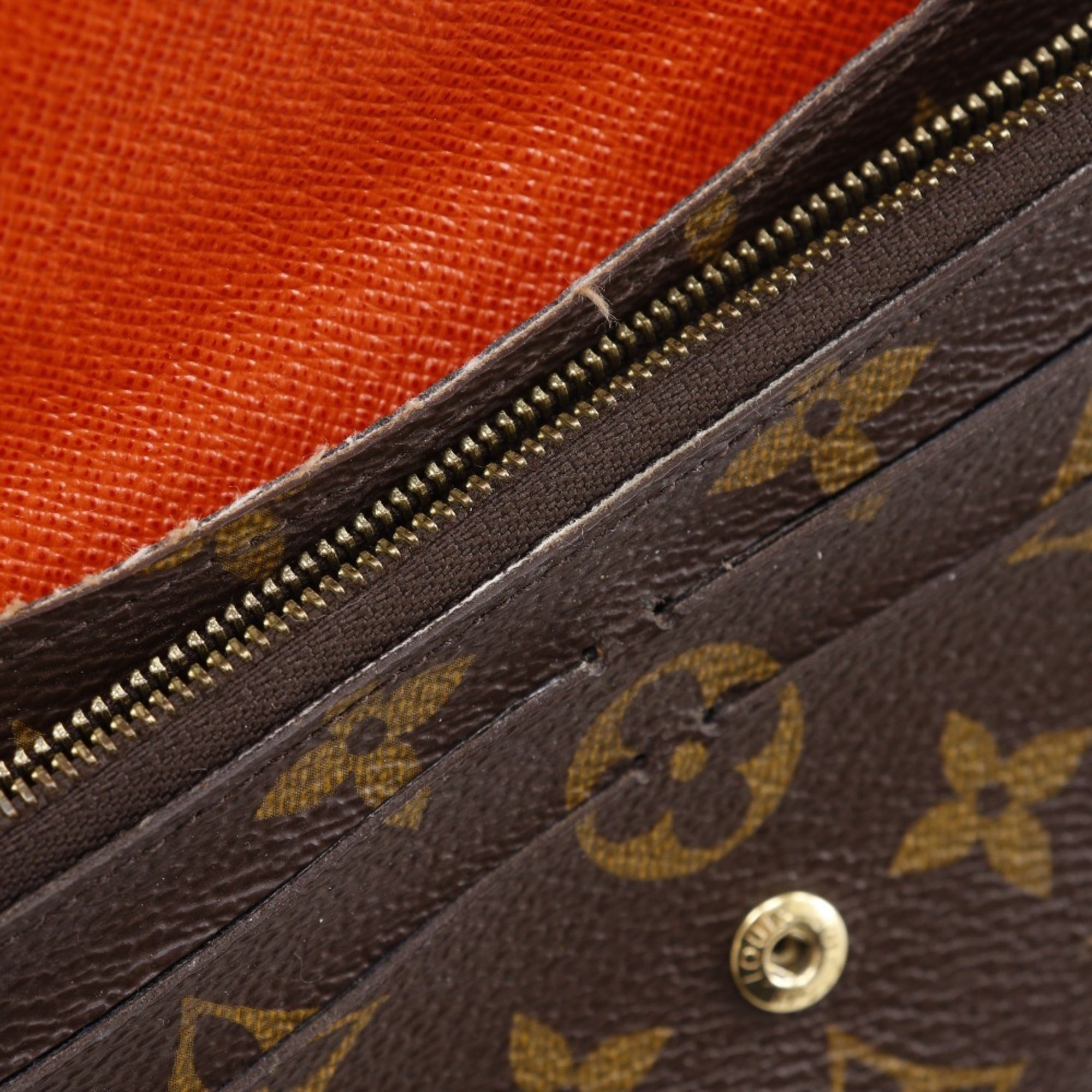 Louis Vuitton Brown Monogram Orange Monogram Long Wallet (Bi-Fold) (Pre-Owned)