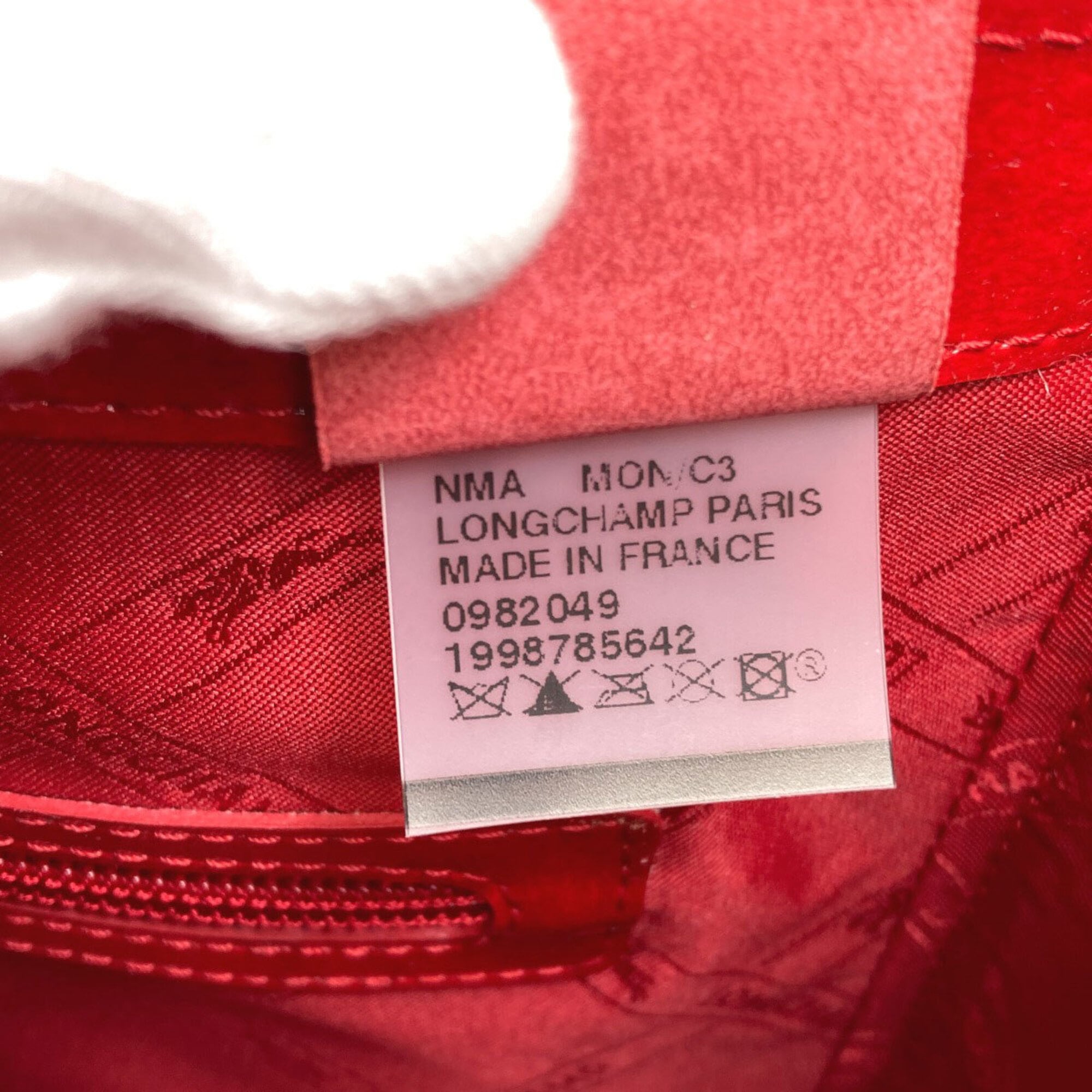 Longchamp Red Color Leather Handbag (Pre-Owned)
