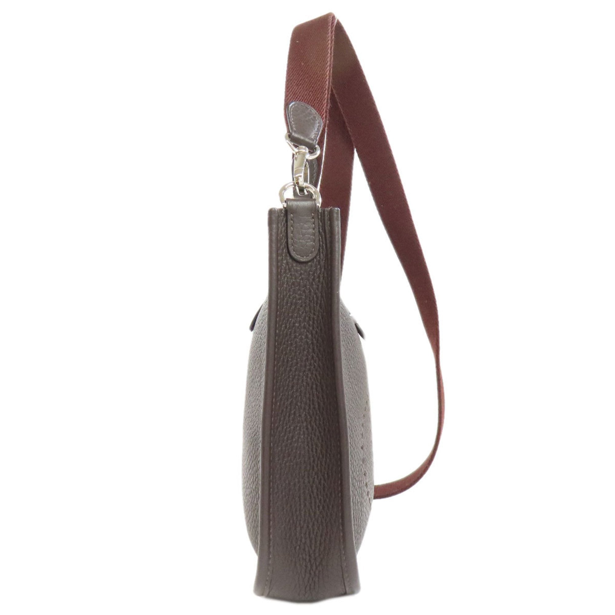 Hermes Dark Brown Taurillon Clemence Leather Shoulder Bag (Pre-Owned)