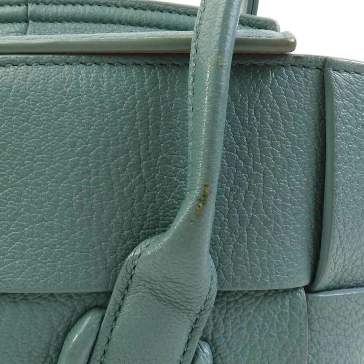 Bottega Veneta Green Leather Handbag Shoulder Bag (Pre-Owned)