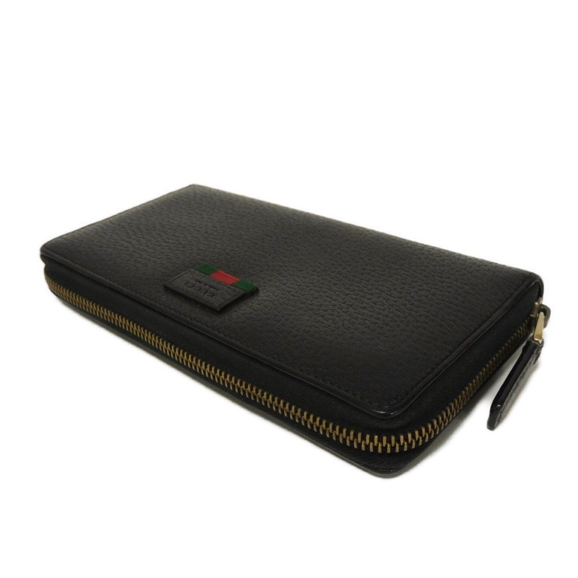 Gucci Black Leather Long Wallet (Bi-Fold) (Pre-Owned)