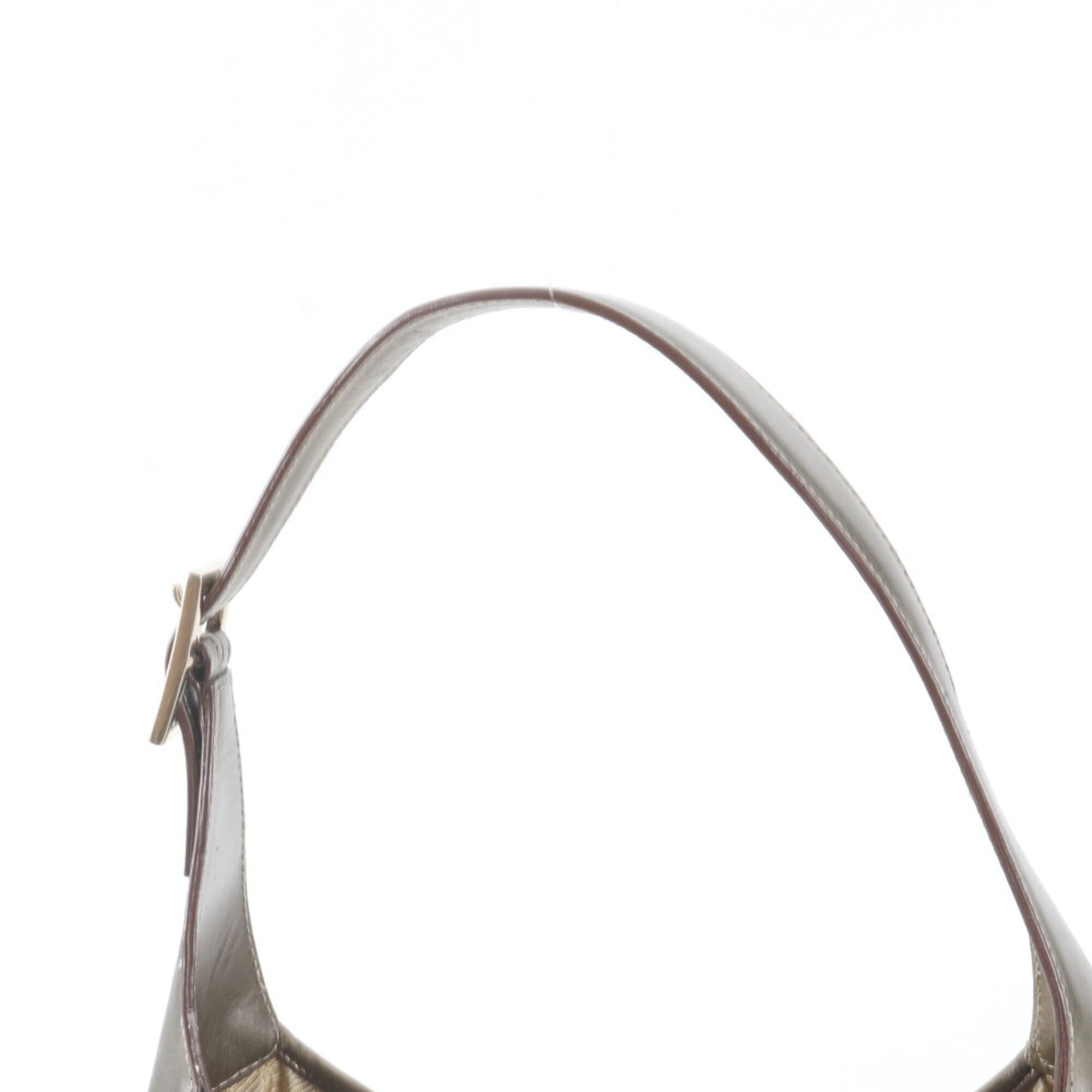 Gucci Gold Leather Canvas Handbag Shoulder Bag Tote Bag (Pre-Owned)