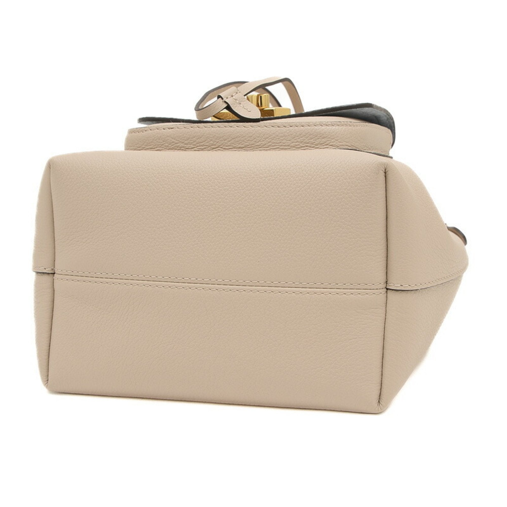 Louis Vuitton Beige Grayish Leather Handbag Shoulder Bag (Pre-Owned)
