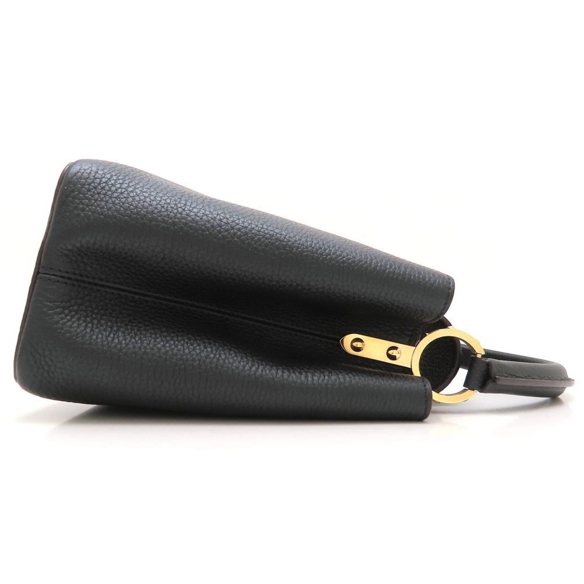 Louis Vuitton Noir Leather Handbag (Pre-Owned)