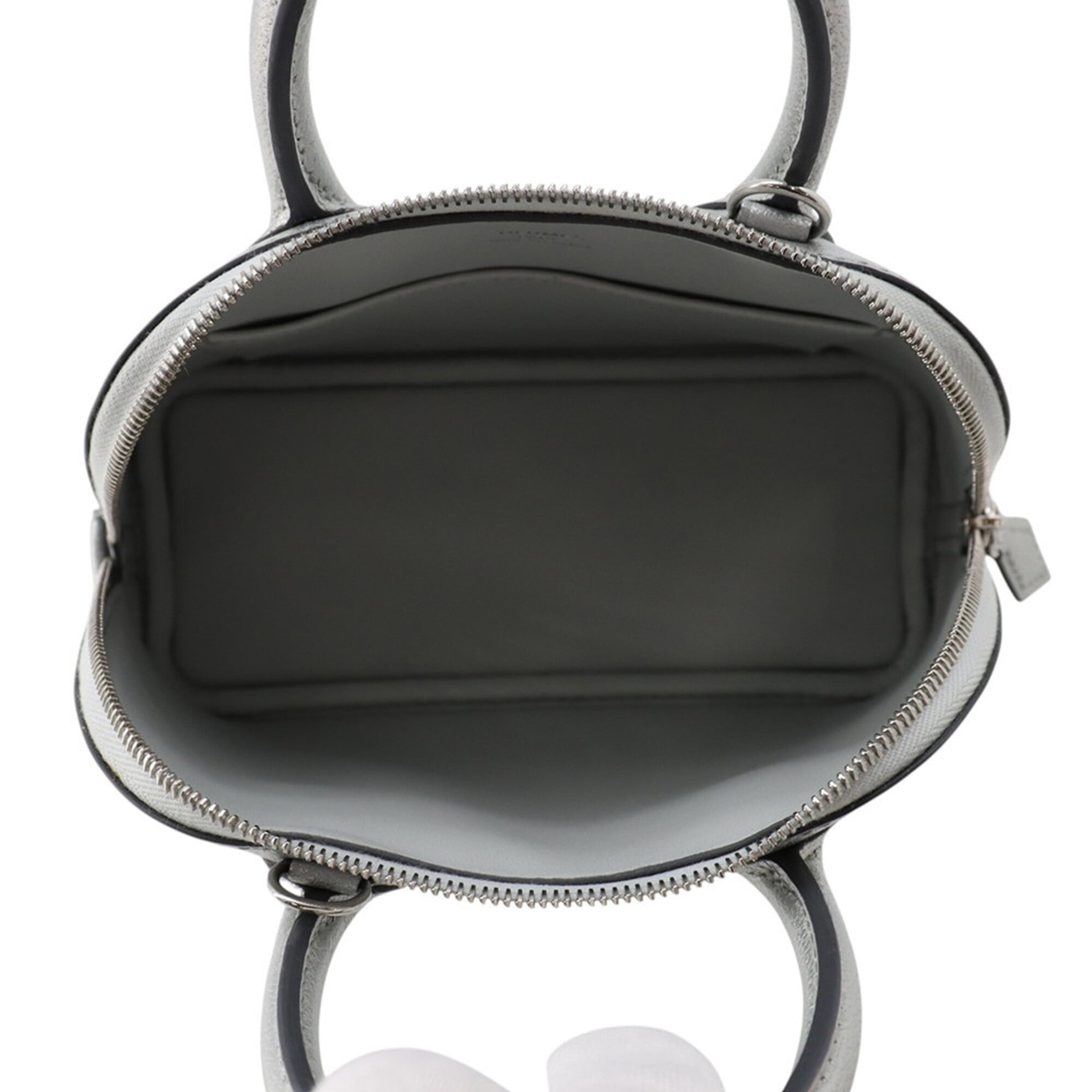 Hermes Bolide Argent Chevre Leather Handbag (Pre-Owned)