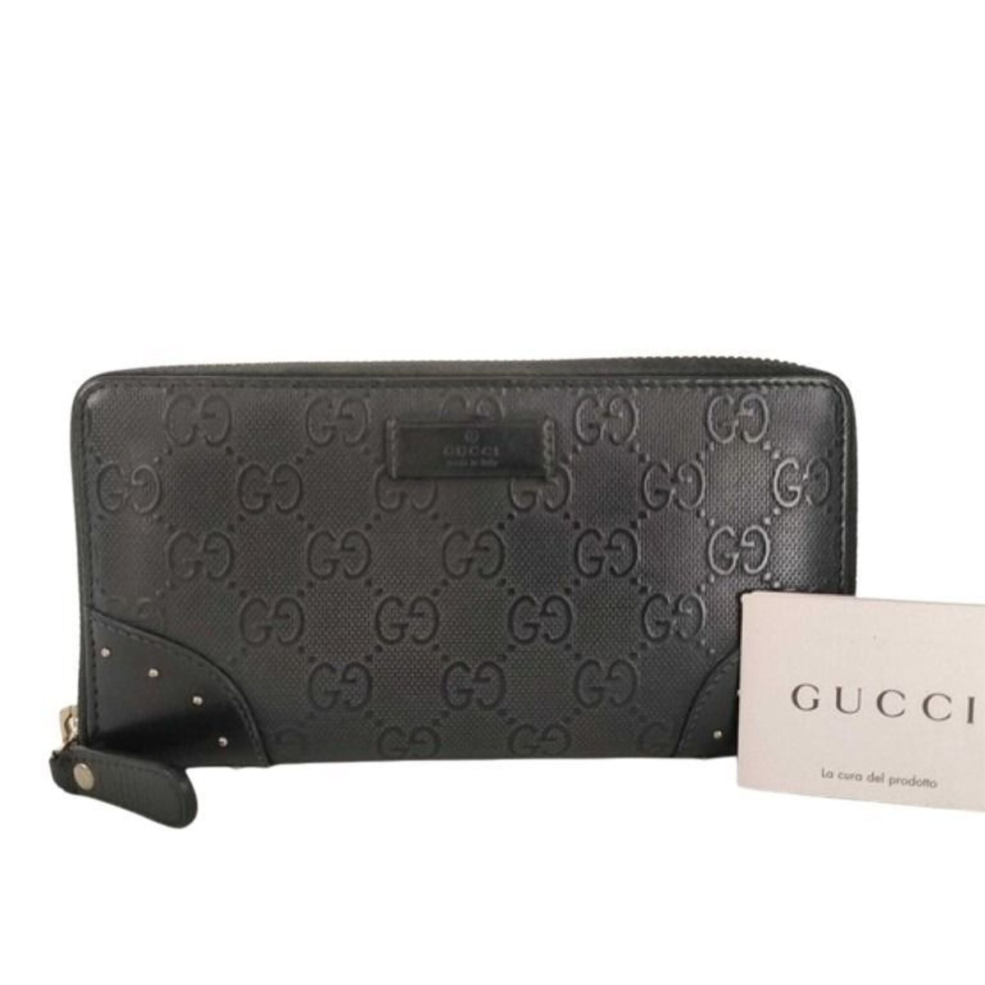 Gucci Black Pvc Leather Long Wallet (Bi-Fold) (Pre-Owned)