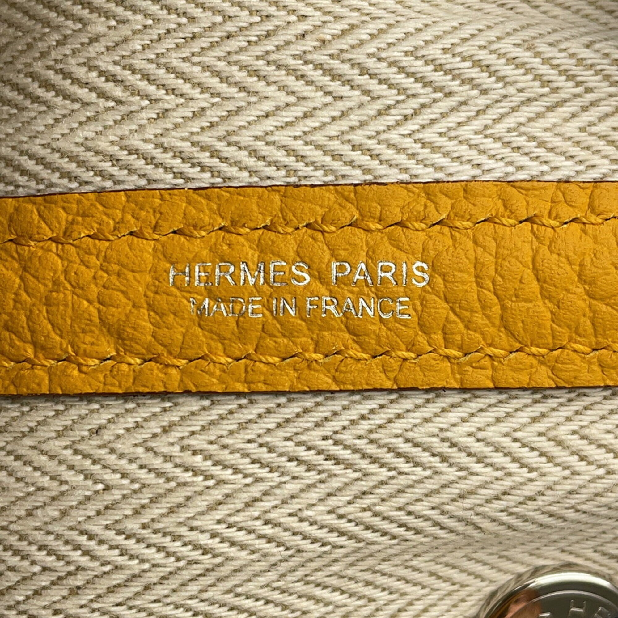 Hermes Garden Jaune Country Leather Handbag Tote Bag (Pre-Owned)