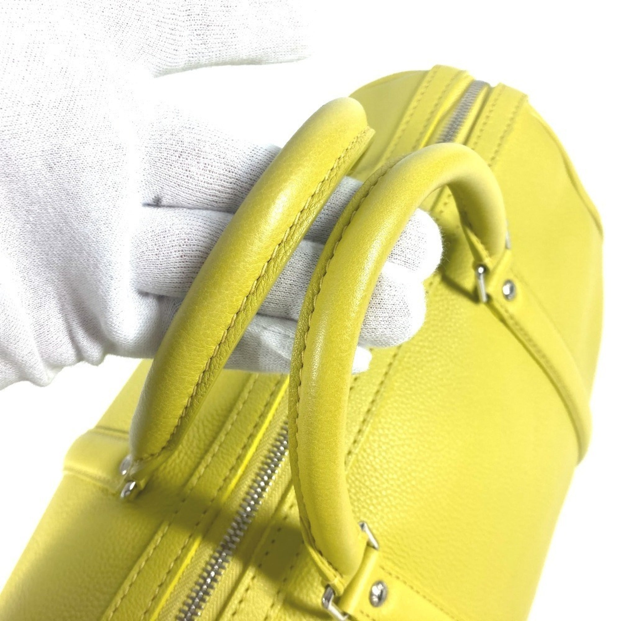 Louis Vuitton Pistache Yellow Leather Boston Bag Handbag Shoulder Bag (Pre-Owned)