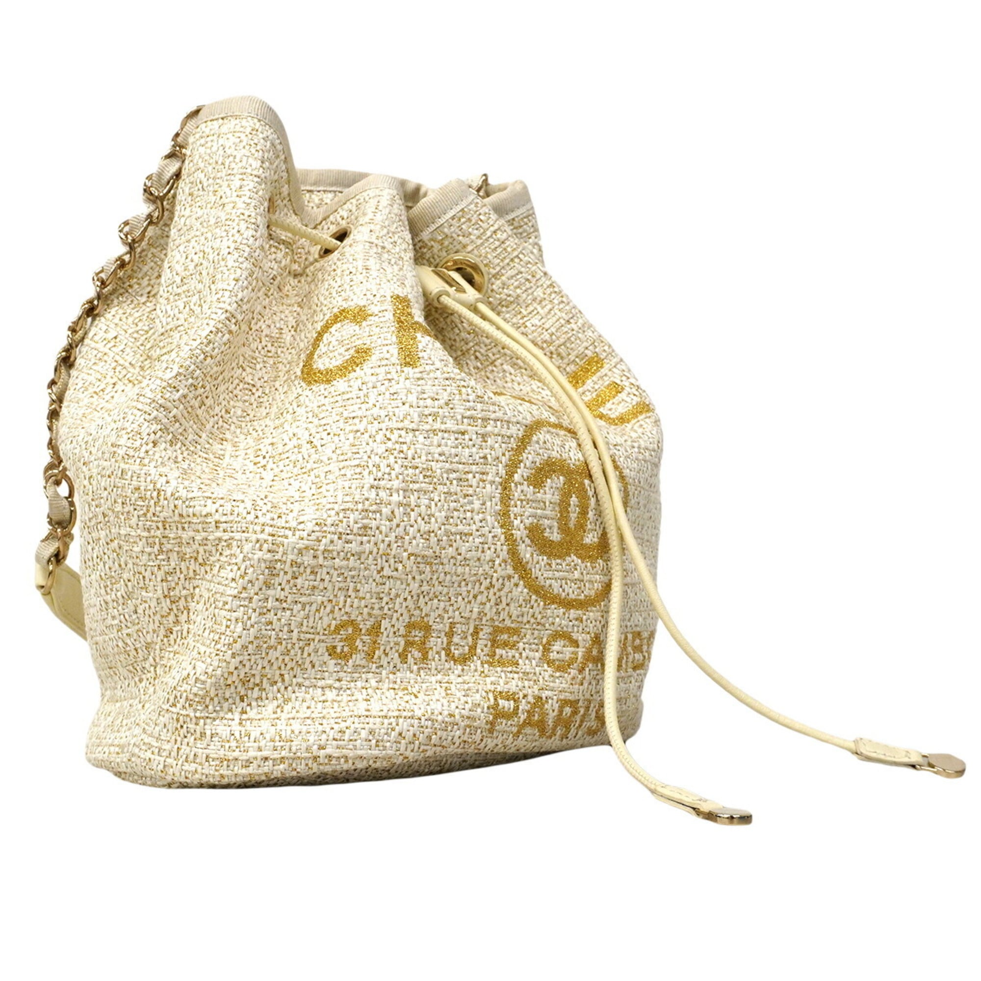 Chanel Gold Ivory Shoulder Bag (Pre-Owned)