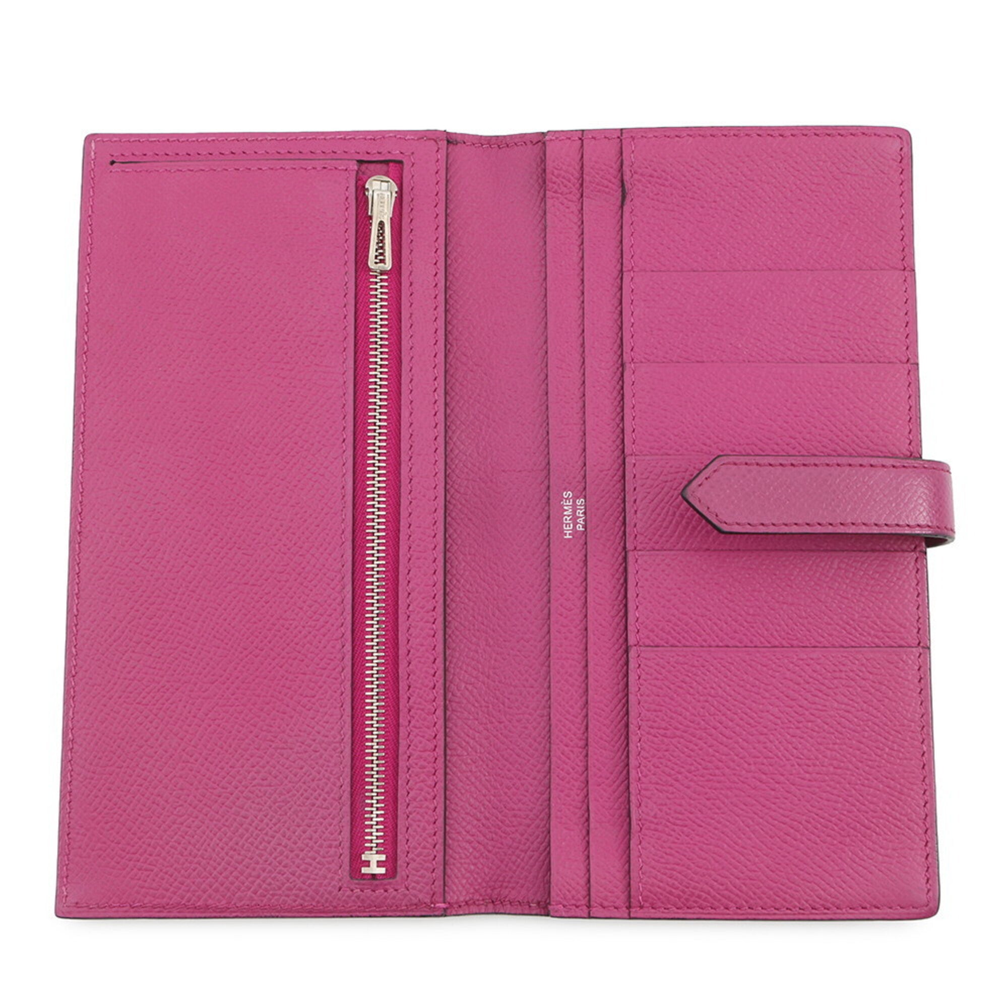 Hermes Rose Purple Epsom Leather Long Wallet (Bi-Fold) (Pre-Owned)
