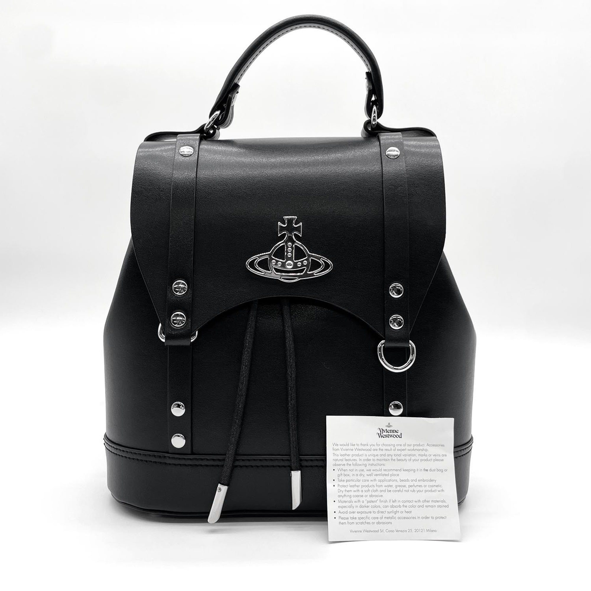 Vivienne Westwood Black Leather Backpack (Pre-Owned)