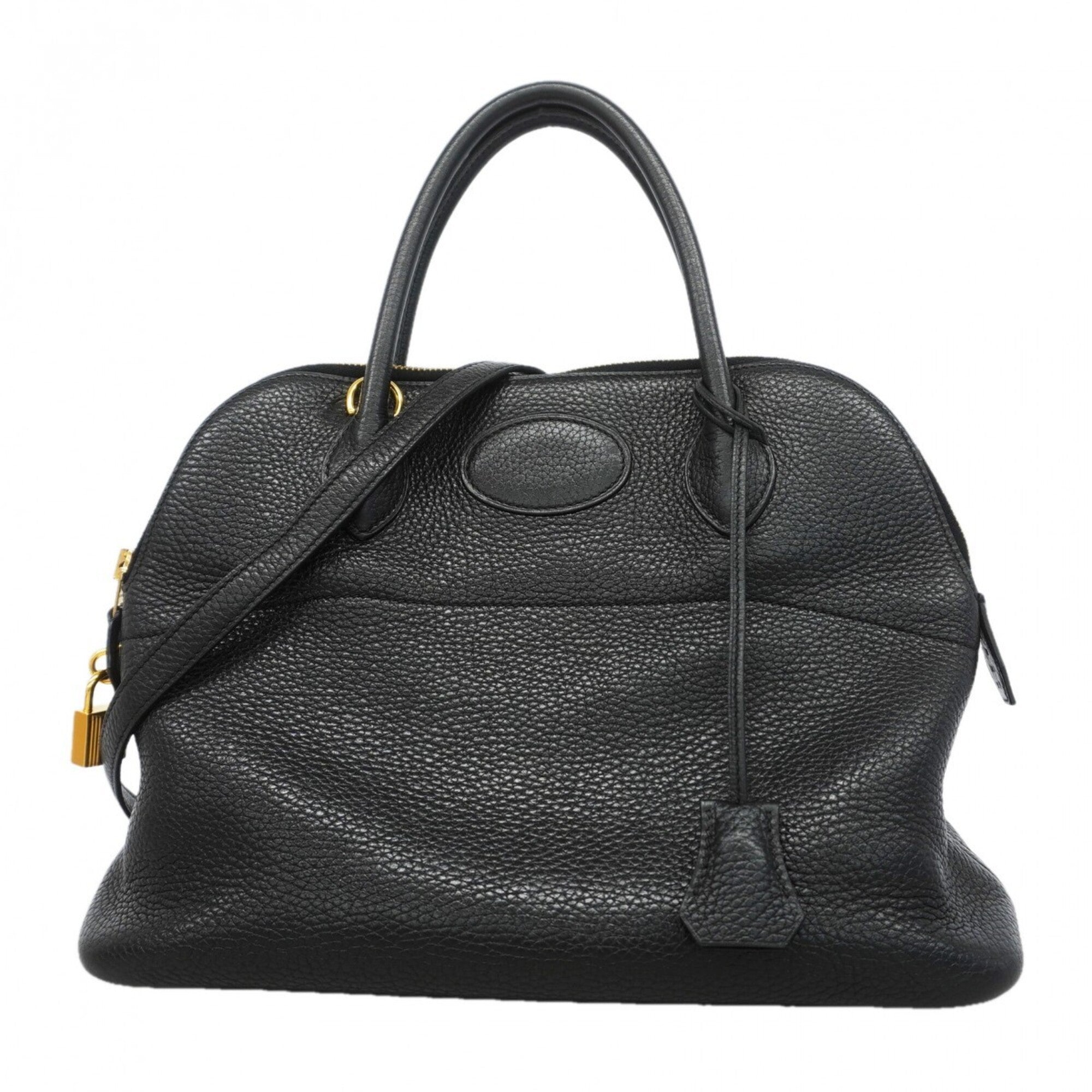 Hermes Black Taurillon Clemence Leather Handbag (Pre-Owned)