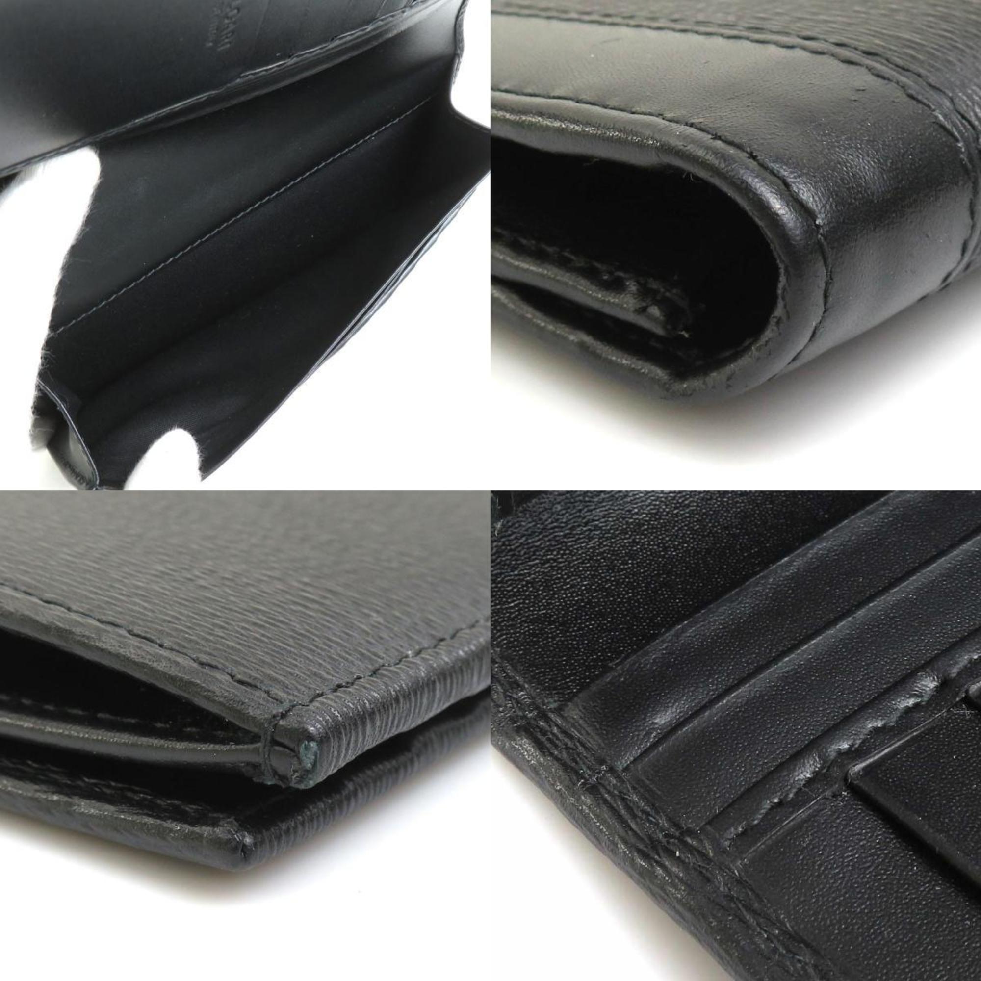 Bvlgari Black Leather Long Bill Wallet (Bi-Fold) (Pre-Owned)