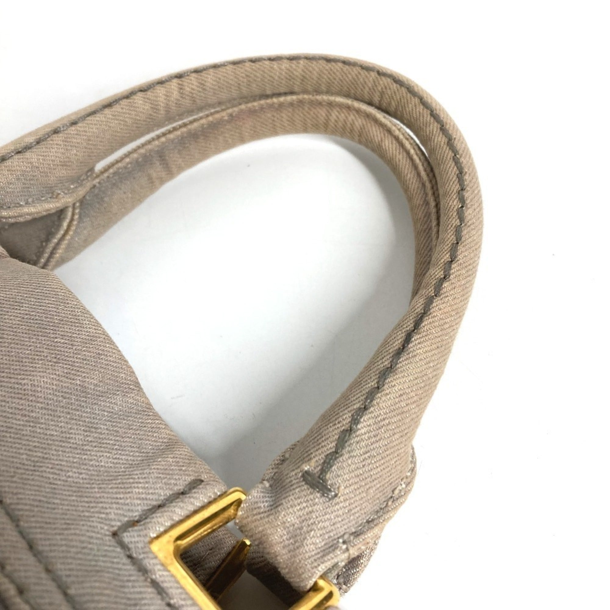 Prada Gray Canvas Handbag Tote Bag (Pre-Owned)
