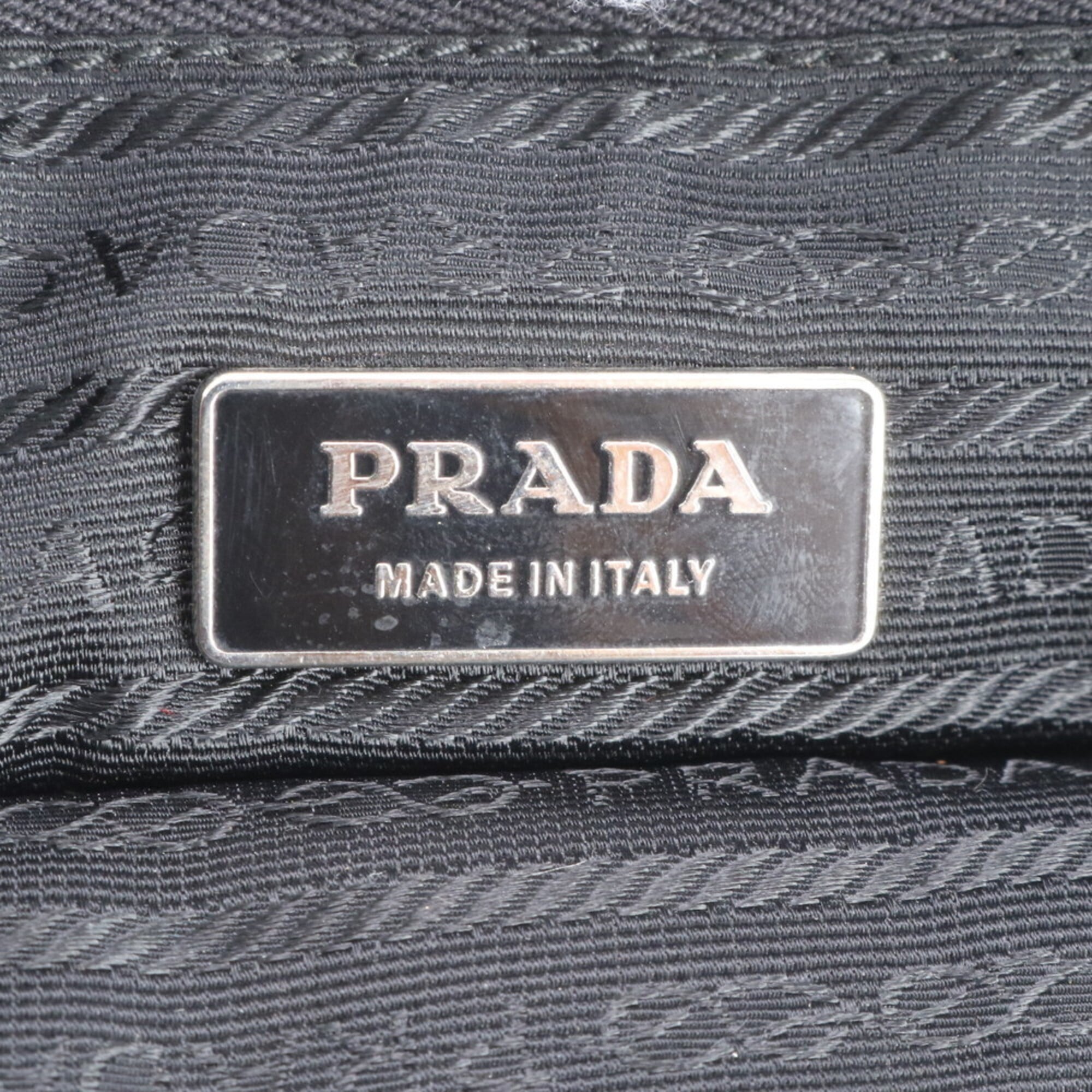 Prada Purple Canvas Leather Handbag Tote Bag (Pre-Owned)