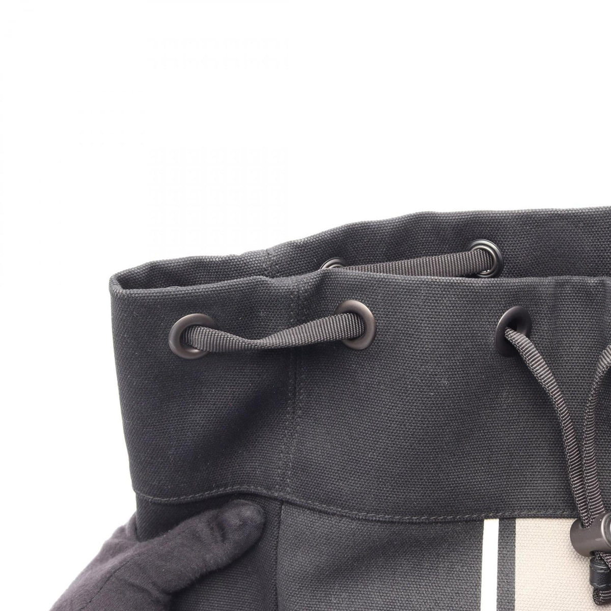 Bottega Veneta Black Gray White Canvas Leather Backpack Handbag (Pre-Owned)