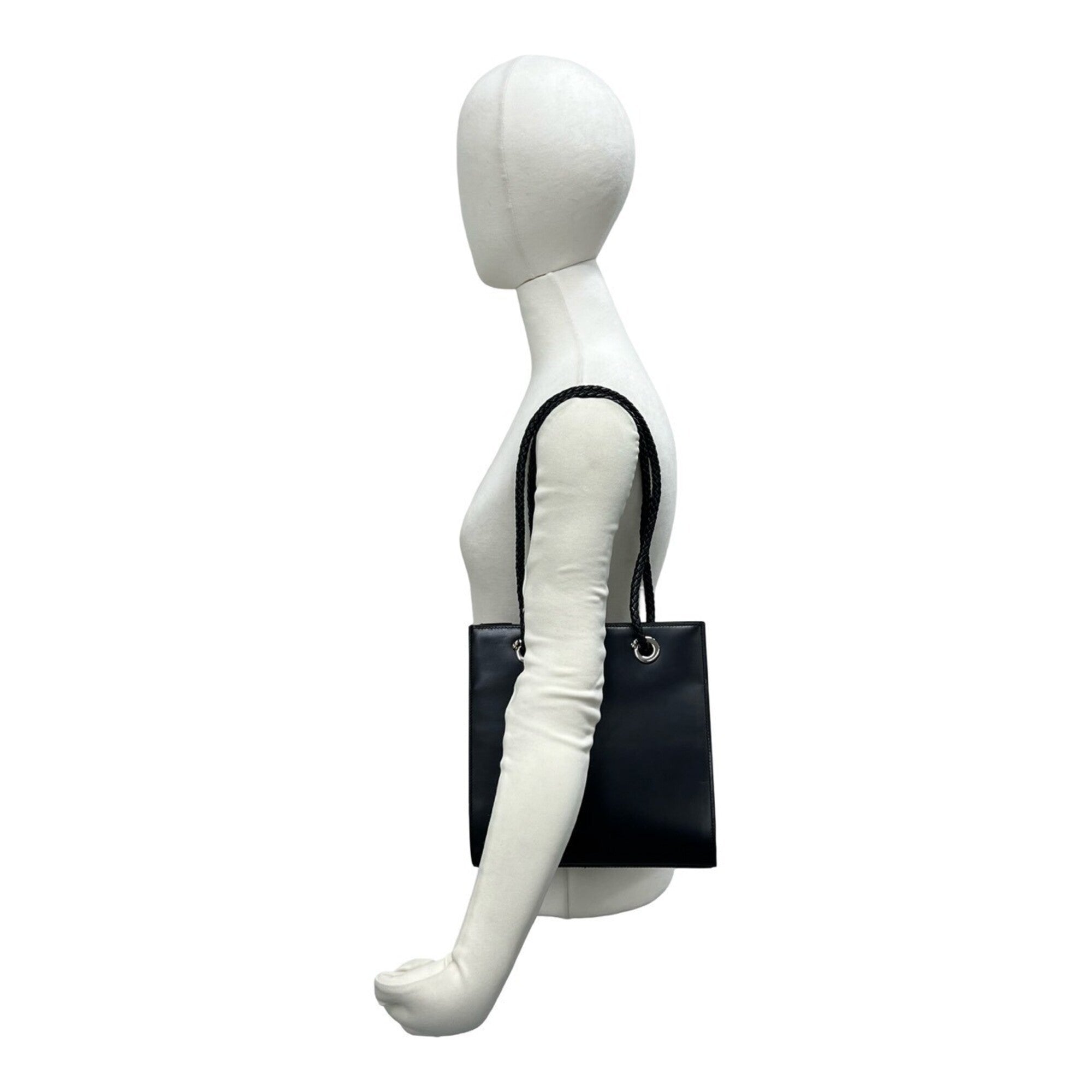 Cartier Black Leather Shoulder Bag Tote Bag (Pre-Owned)