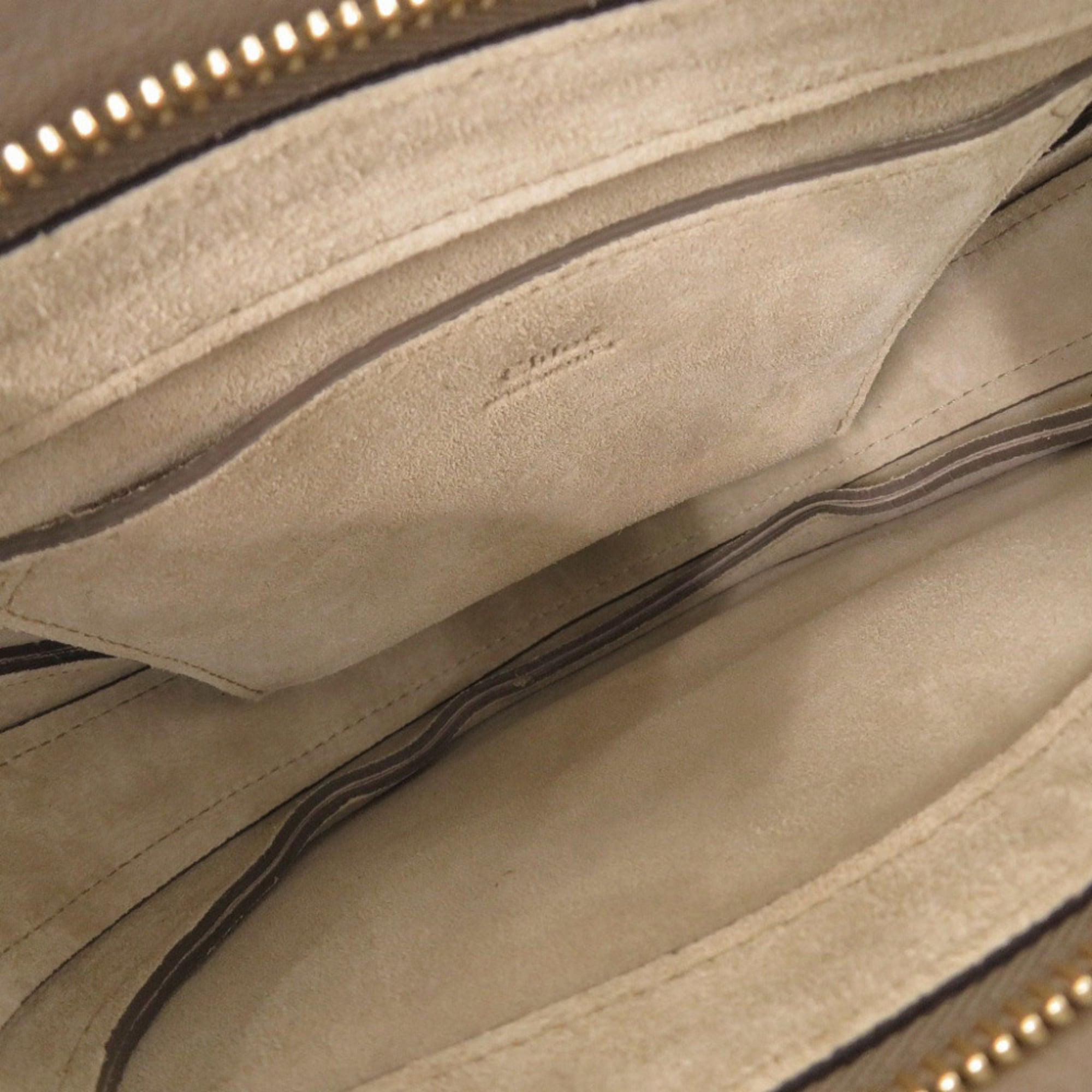 Chloé Gray Beige Suede Leather Handbag Shoulder Bag (Pre-Owned)