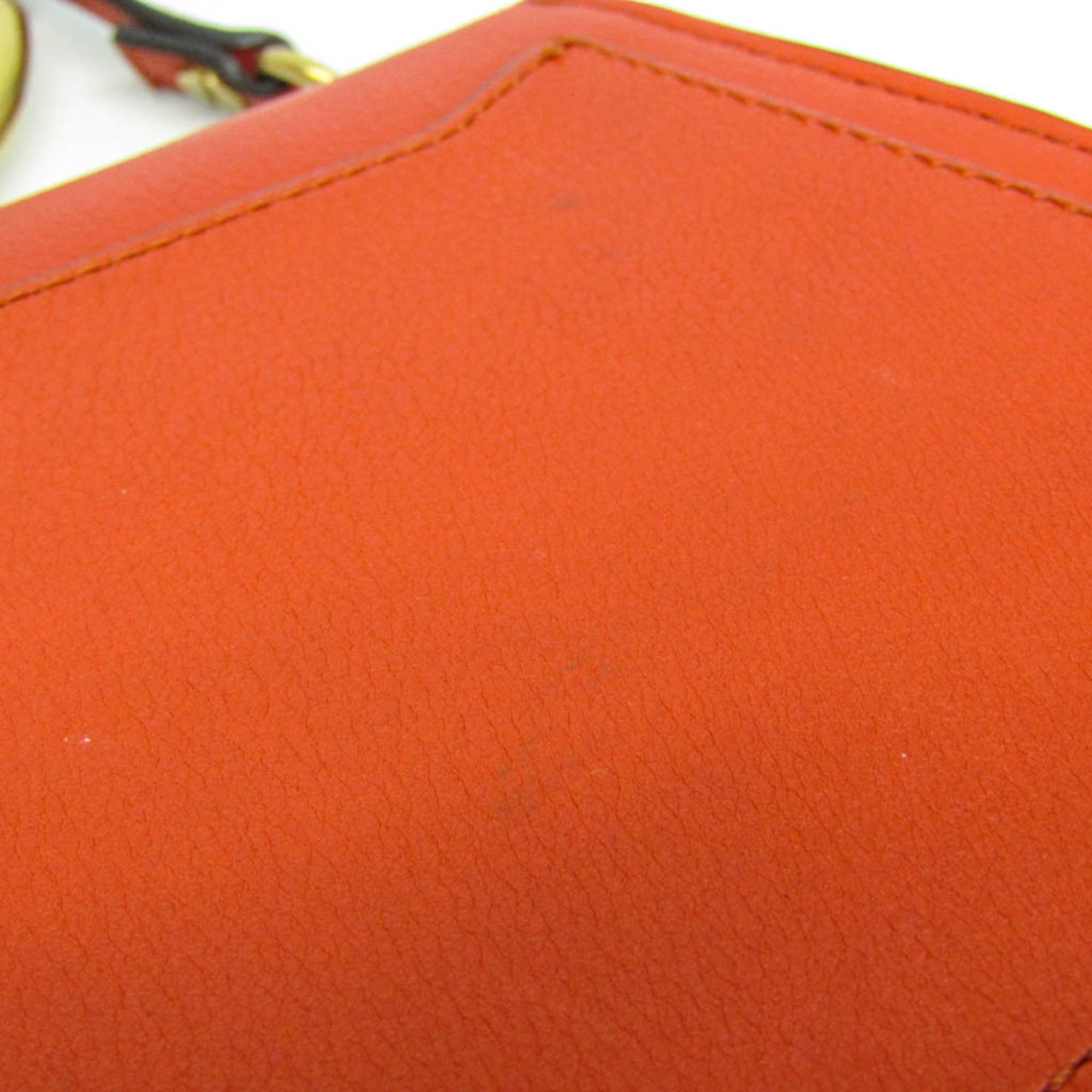 Chloe Nile Crossbody Bag Leather Orange Leather Shoulder Bag Bag (Pre-Owned)