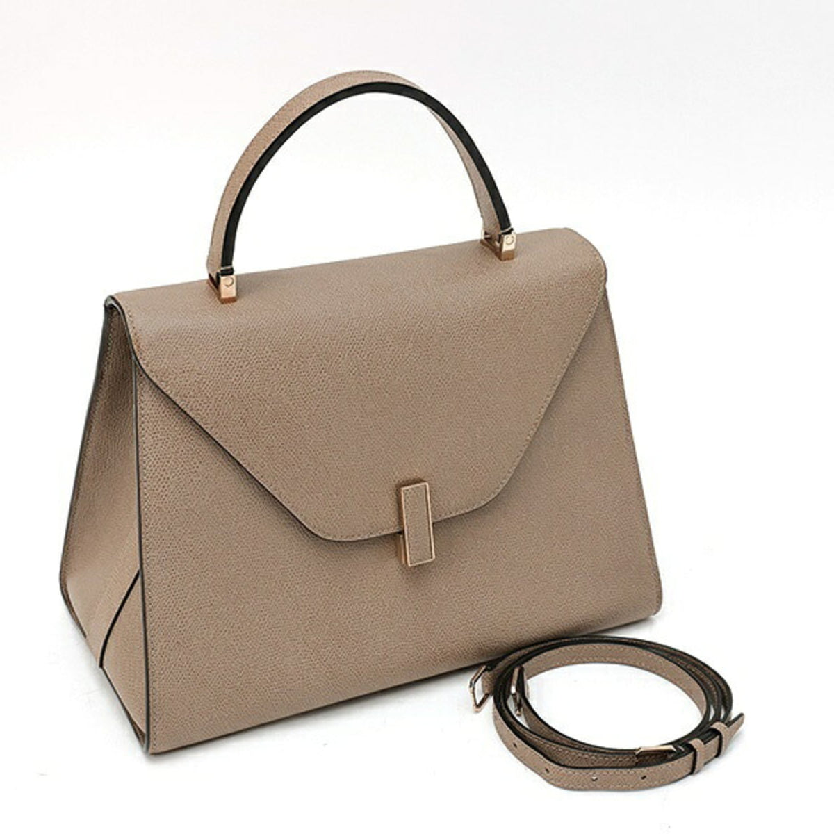Valextra Grayish Leather Handbag (Pre-Owned)