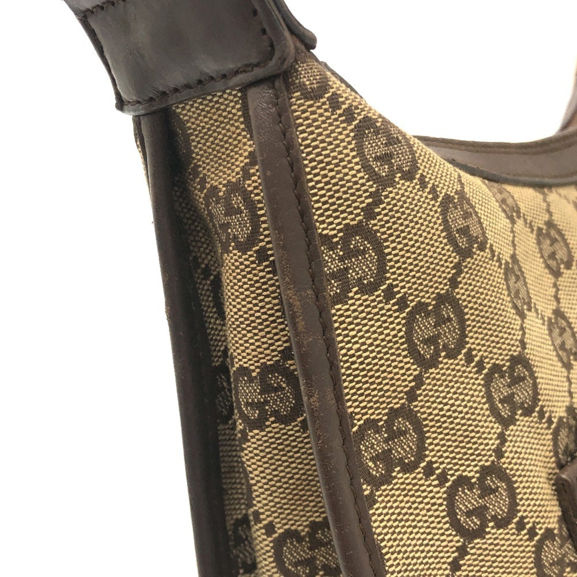 Gucci Beige Canvas Handbag Shoulder Bag (Pre-Owned)