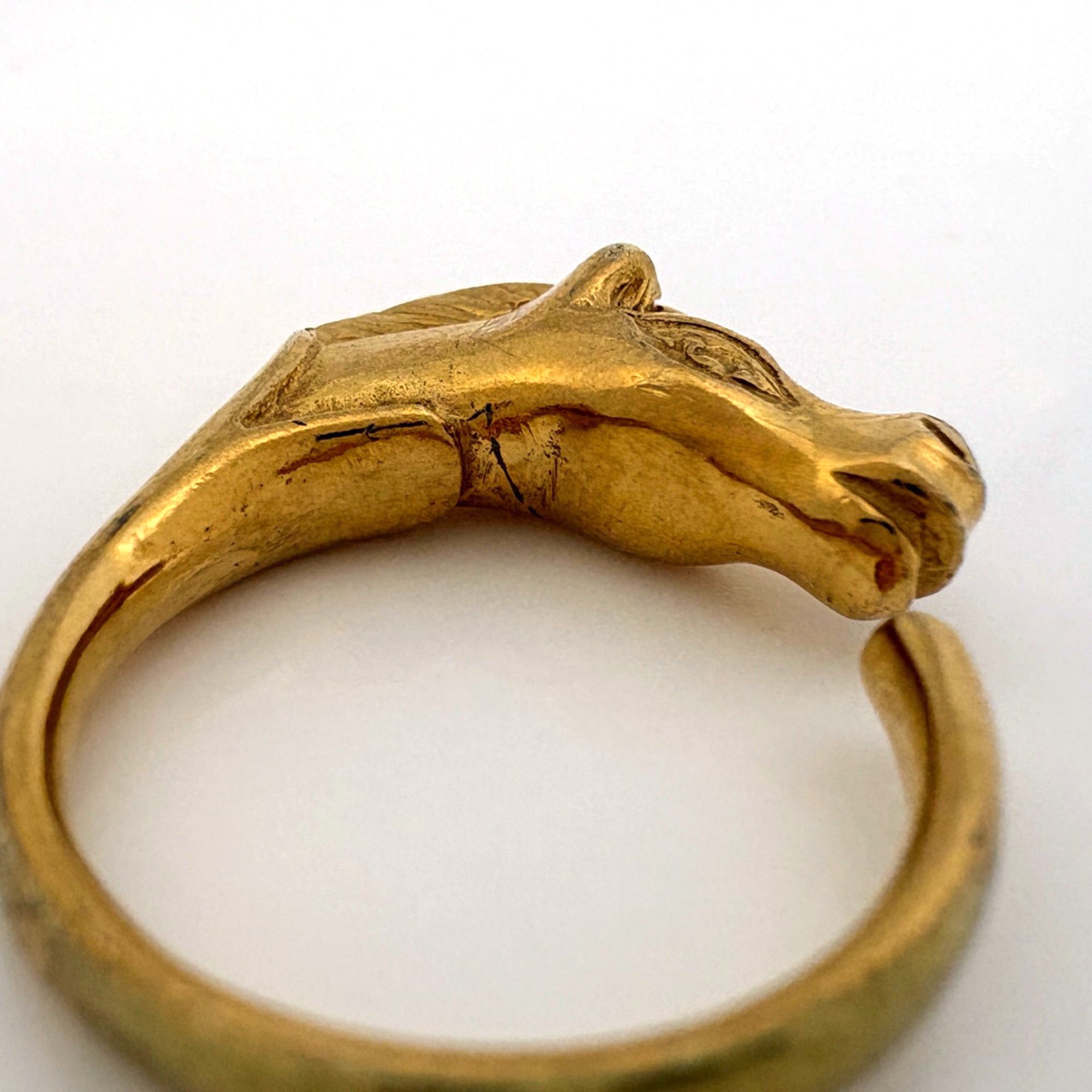 Hermes Gold Gold Plating Band Ring (Pre-Owned)
