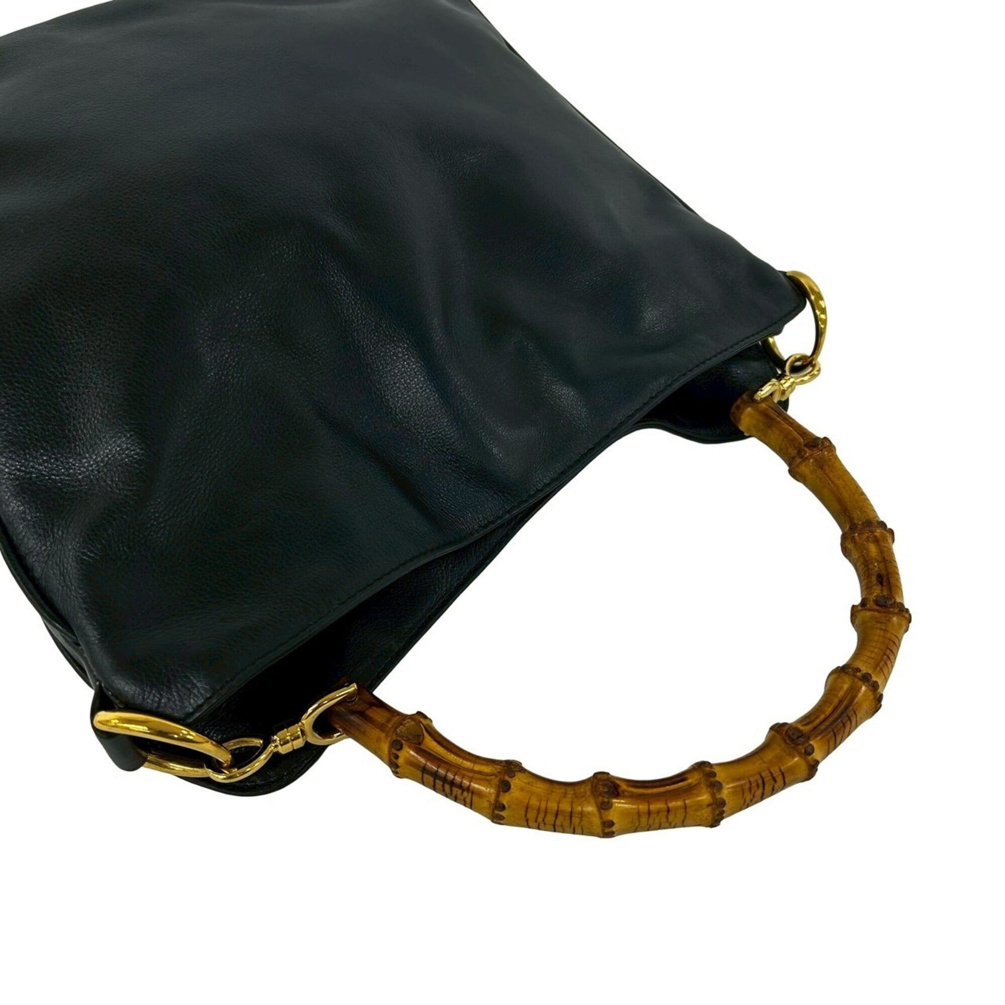 Gucci Black Leather Handbag Shoulder Bag (Pre-Owned)