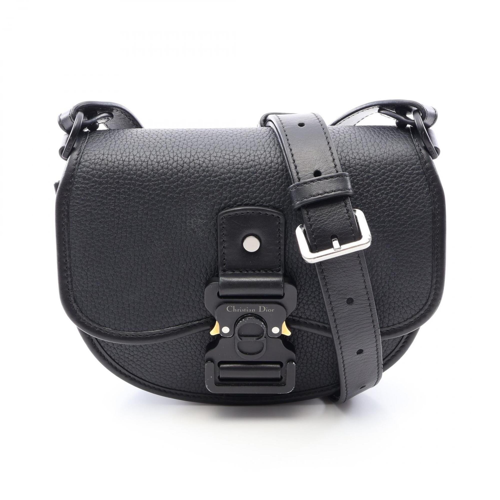 Christian Dior Black Leather Handbag Shoulder Bag (Pre-Owned)