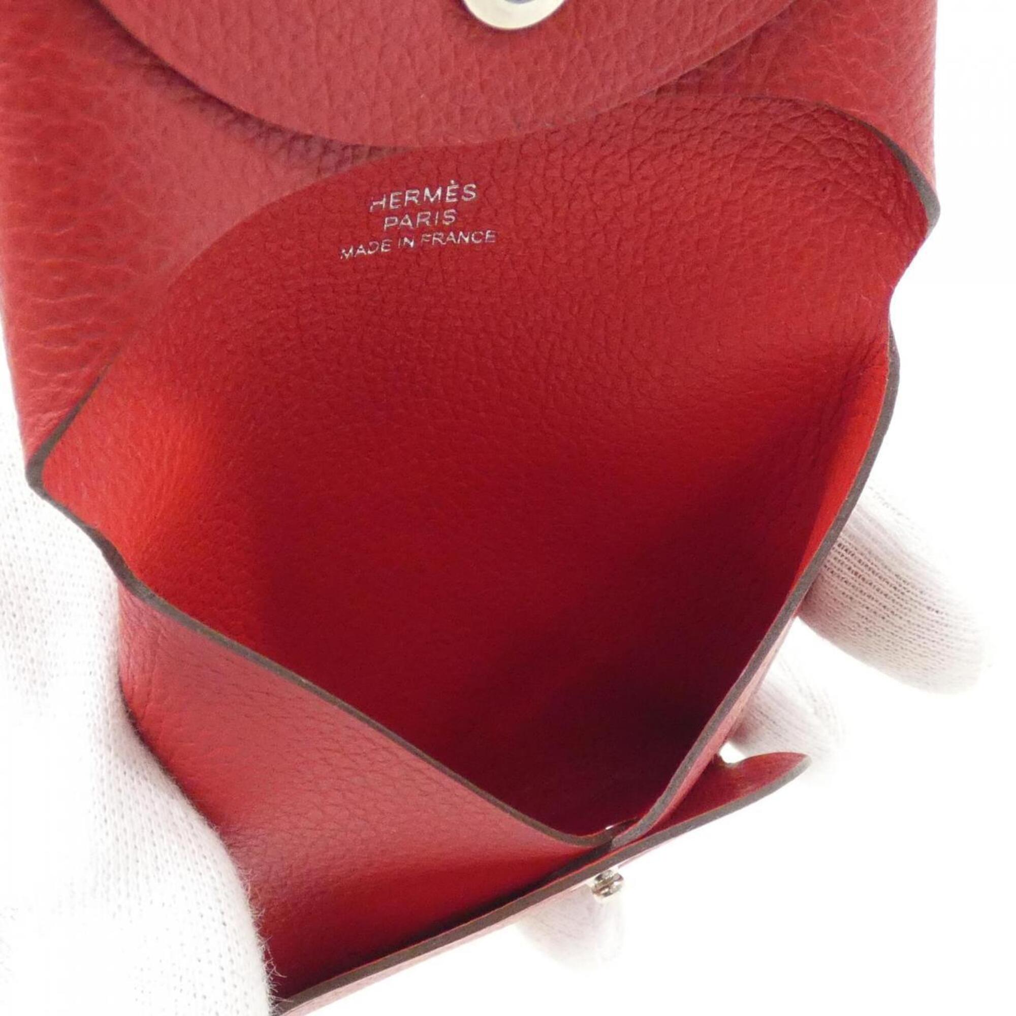 Hermes Red Color Coin Purse/Coin Case (Pre-Owned)