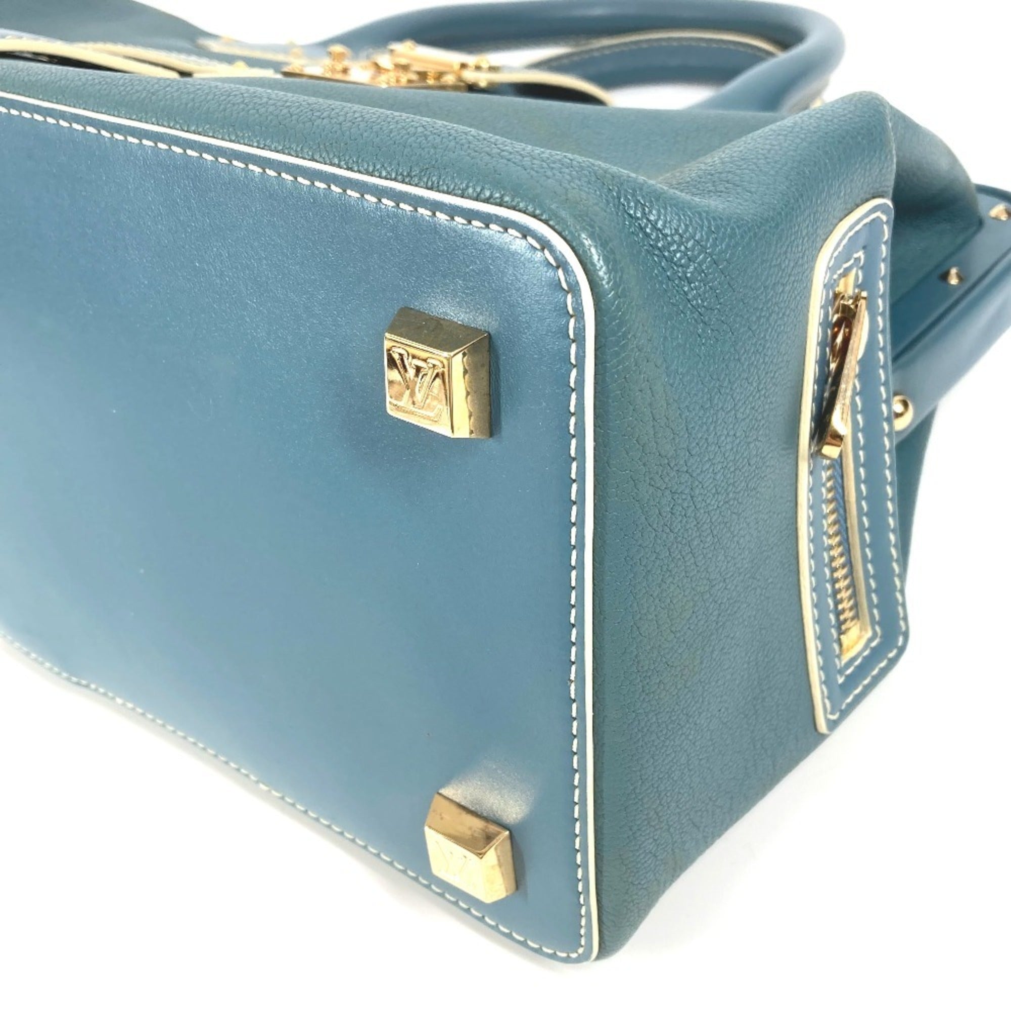 Louis Vuitton Blue Suhali Leather Leather Handbag Tote Bag (Pre-Owned)
