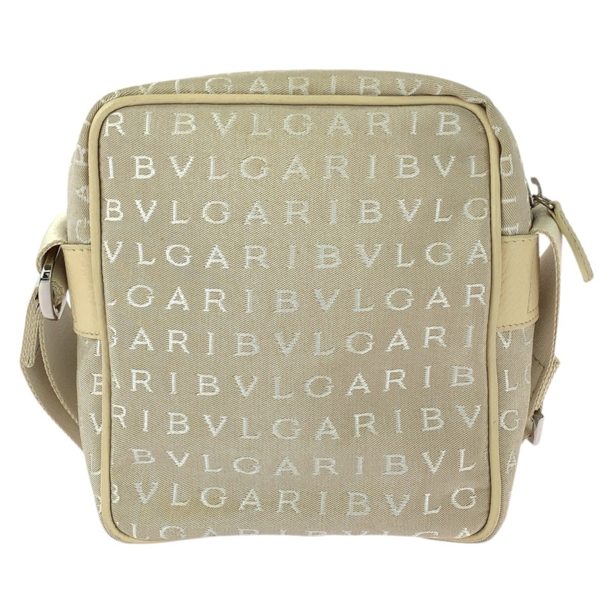 Bvlgari Beige Canvas Leather Shoulder Bag (Pre-Owned)