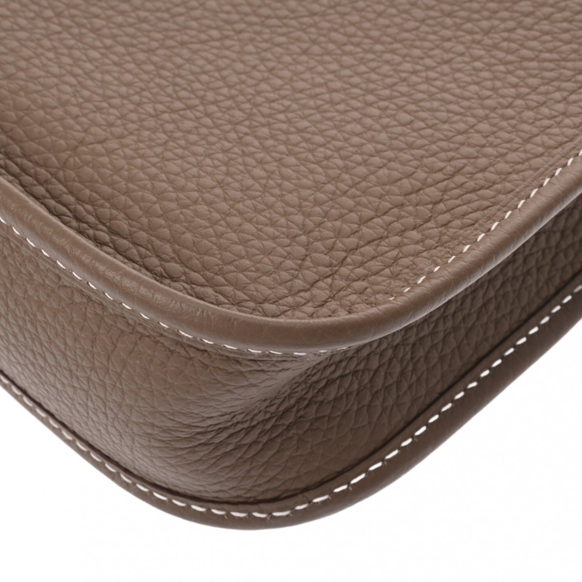Hermes Etoupe Gray Taurillon Clemence Leather Shoulder Bag (Pre-Owned)