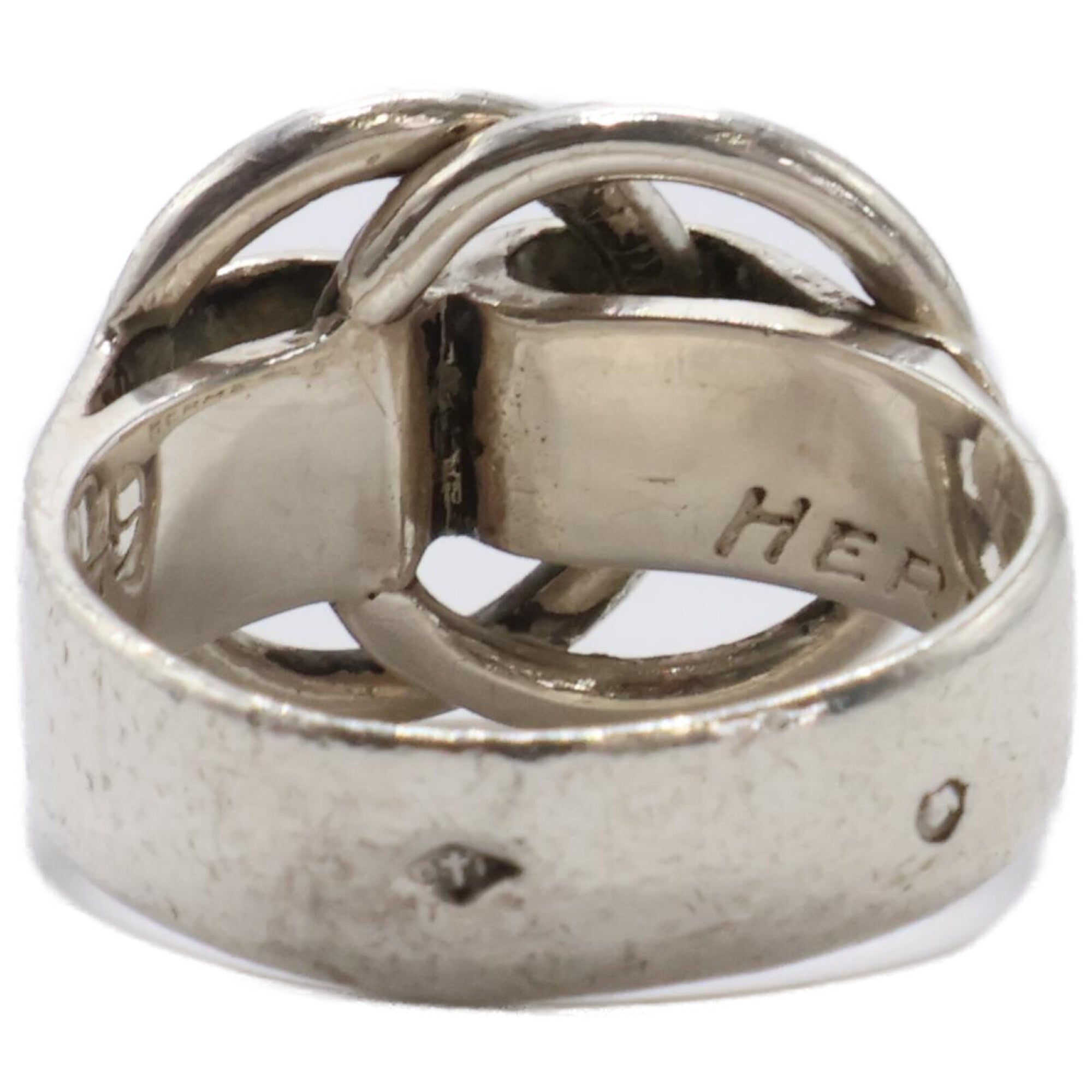 Hermes Silver Silver 925 Band Ring (Pre-Owned)
