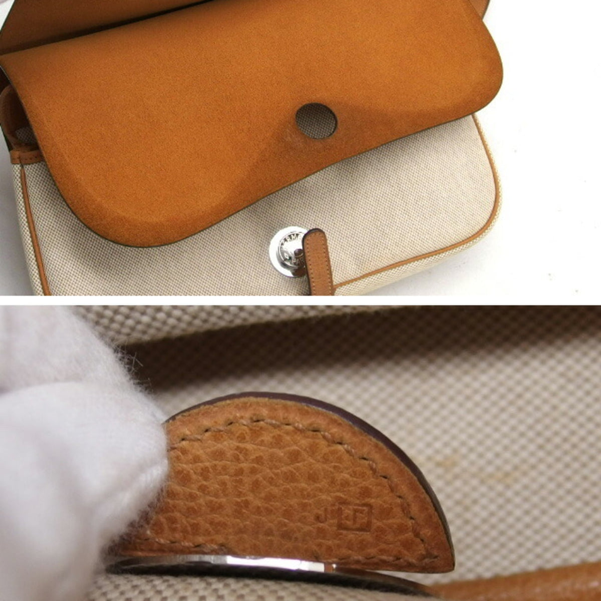 Hermes Colorado Light Beige Natural Toile H Clutch Bag Shoulder Bag (Pre-Owned)