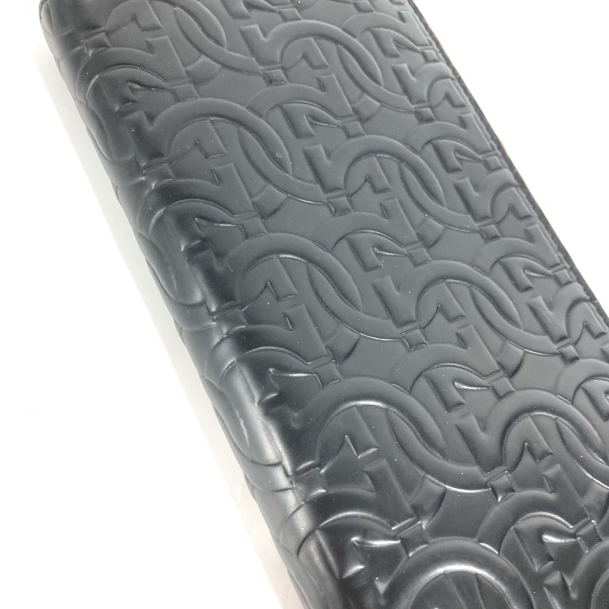 Salvatore Ferragamo Black Red Color Leather Long Wallet (Bi-Fold) (Pre-Owned)