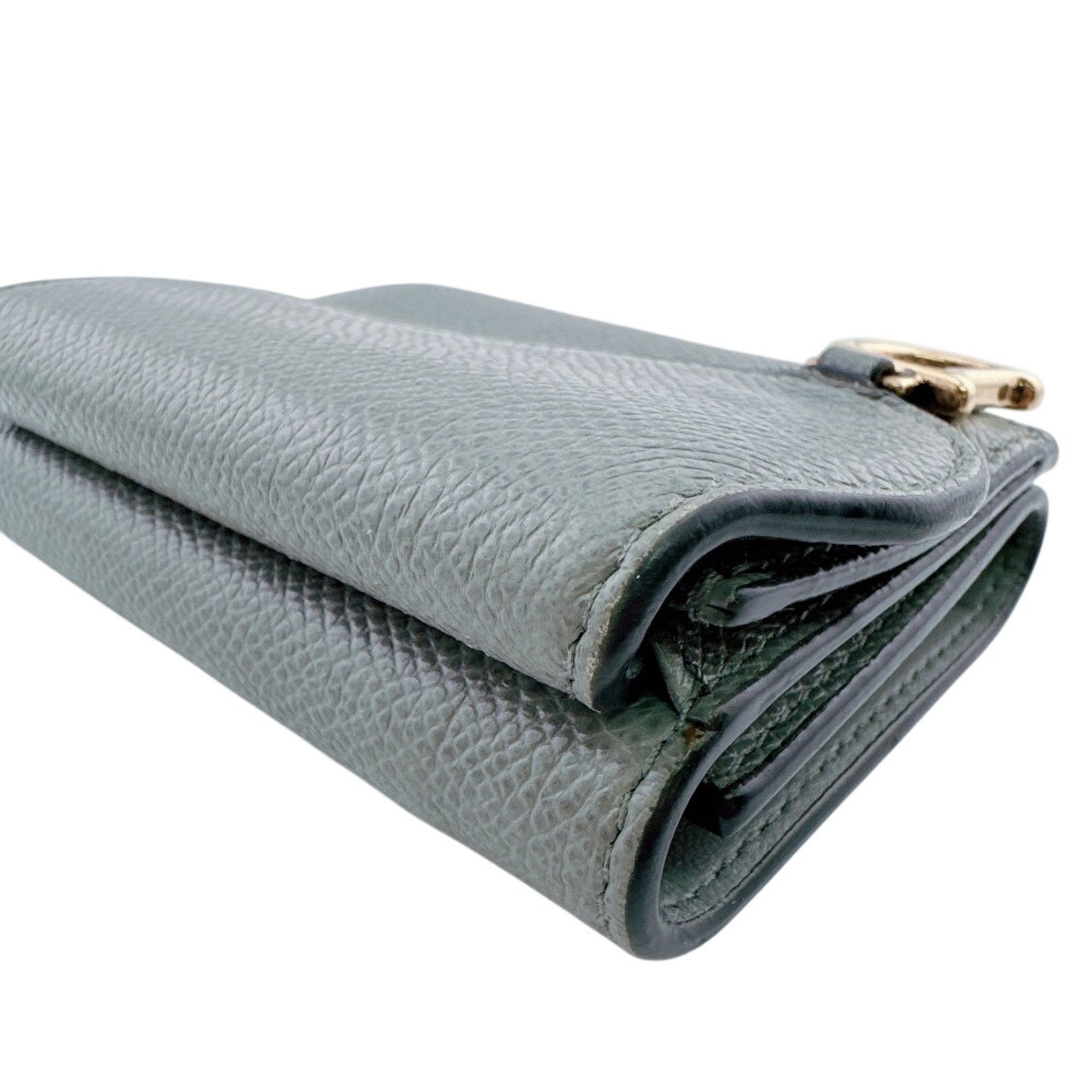 Christian Dior Gray Leather Wallet (Tri-Fold) (Pre-Owned)
