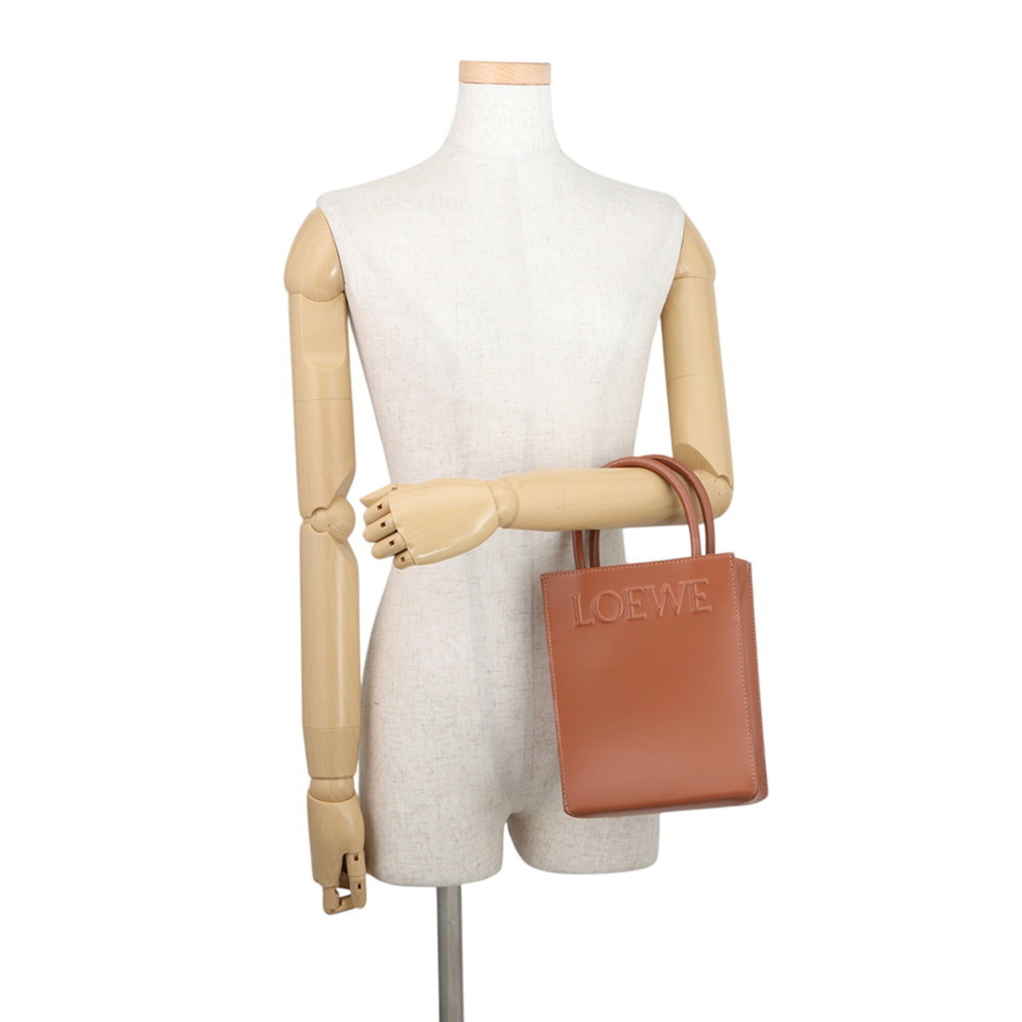 Loewe Brown Leather Handbag Shoulder Bag (Pre-Owned)