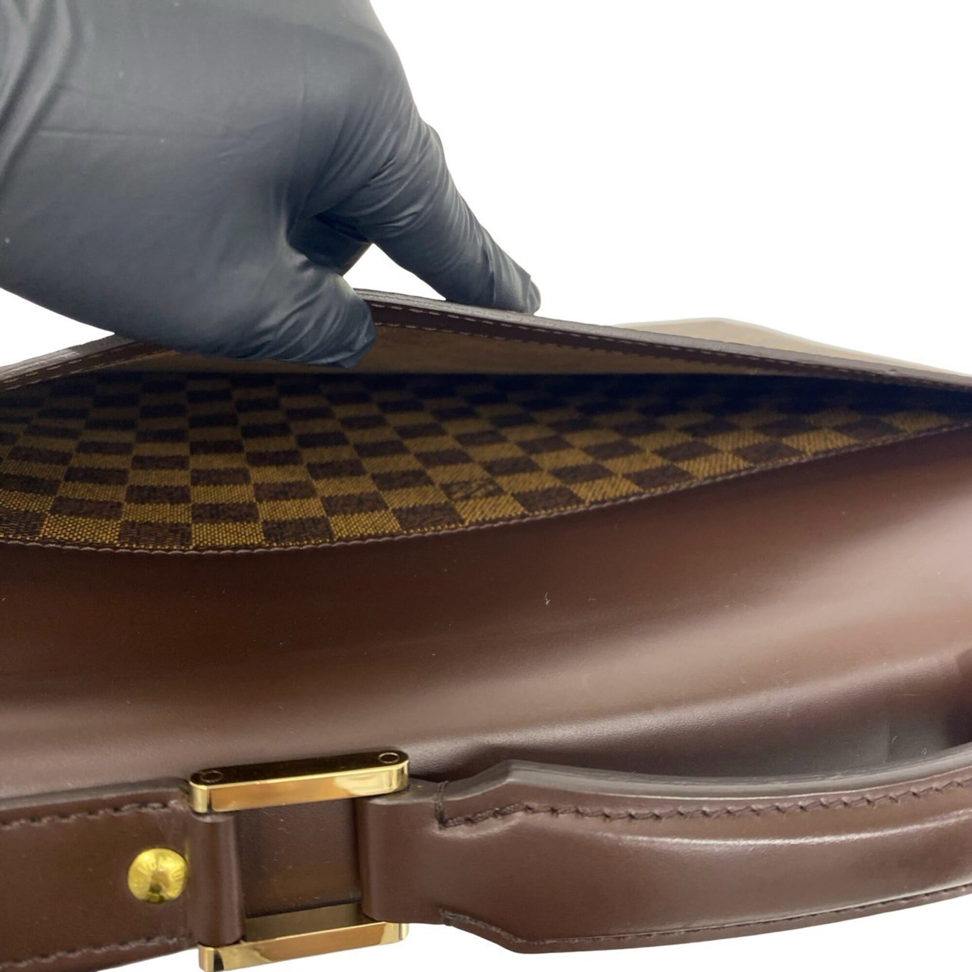 Louis Vuitton Brown Leather Pvc Briefcase (Pre-Owned)