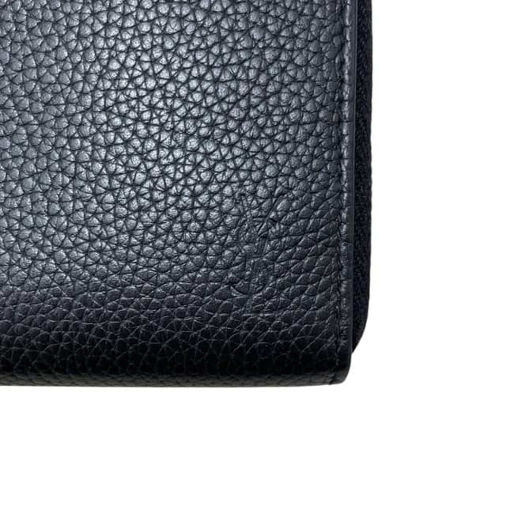 Saint Laurent Black Leather Long Wallet (Bi-Fold) (Pre-Owned)