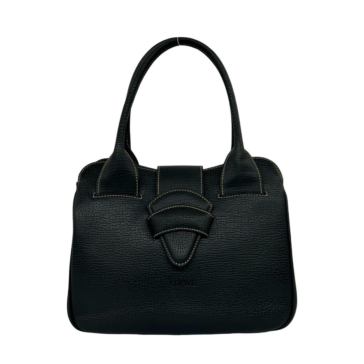 Loewe Navy Leather Handbag Tote Bag (Pre-Owned)