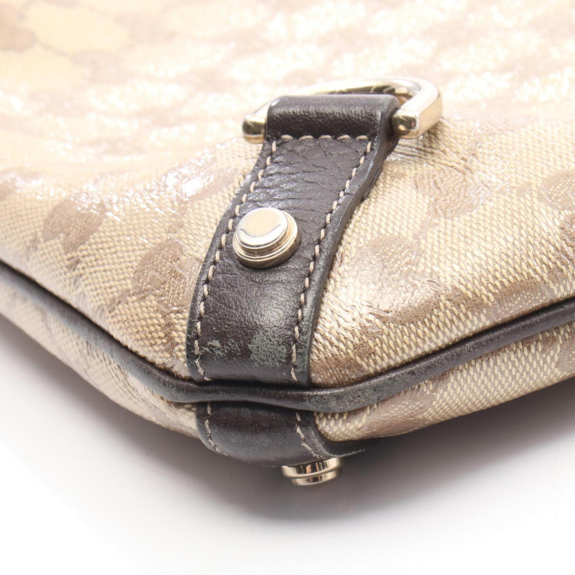 Gucci Beige Brown Pvc Leather Handbag Shoulder Bag (Pre-Owned)