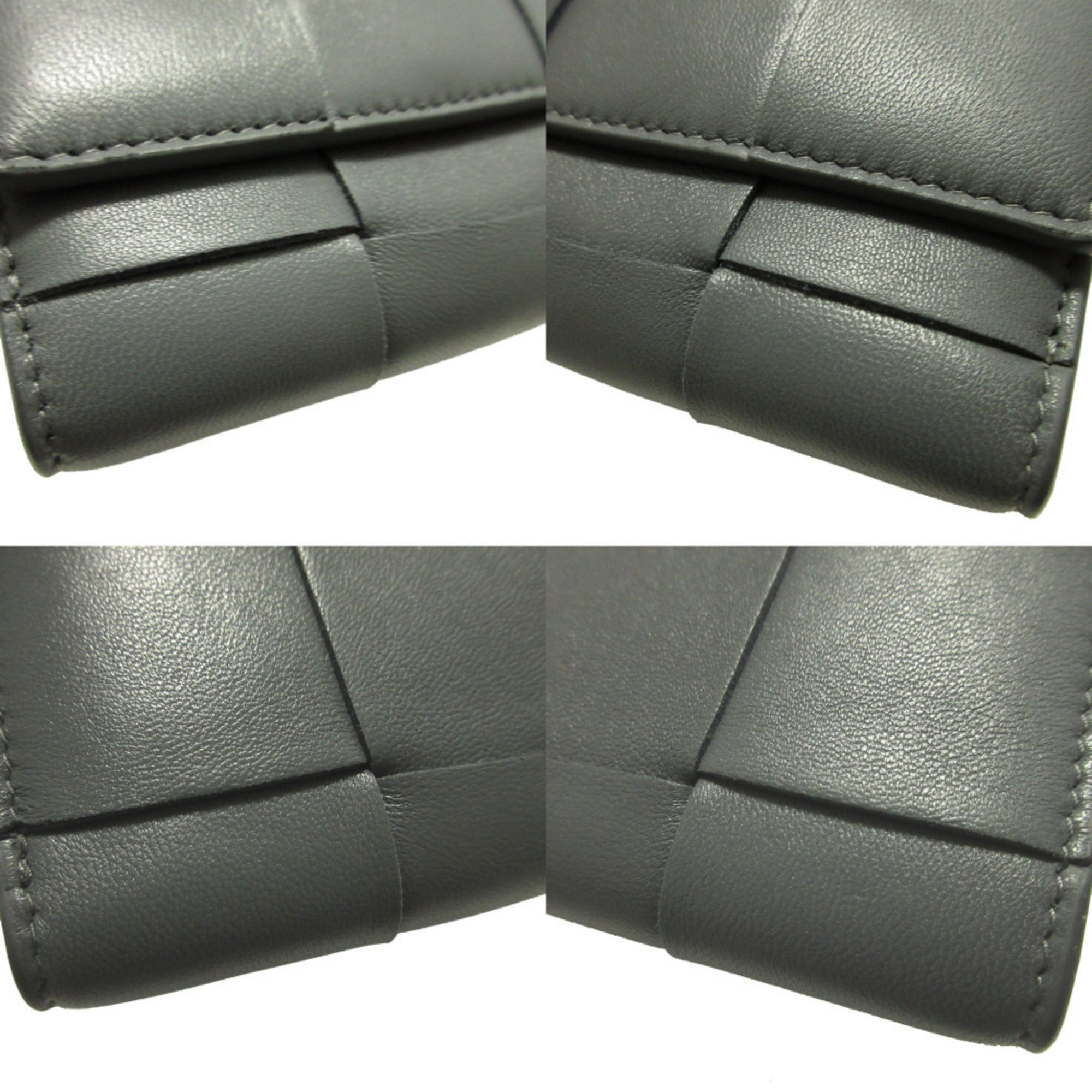 Bottega Veneta Gray Leather Wallet (Tri-Fold) (Pre-Owned)