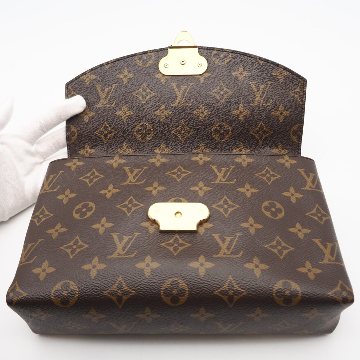 Louis Vuitton Beige Black Brown Coated Canvas Leather Shoulder Bag (Pre-Owned)