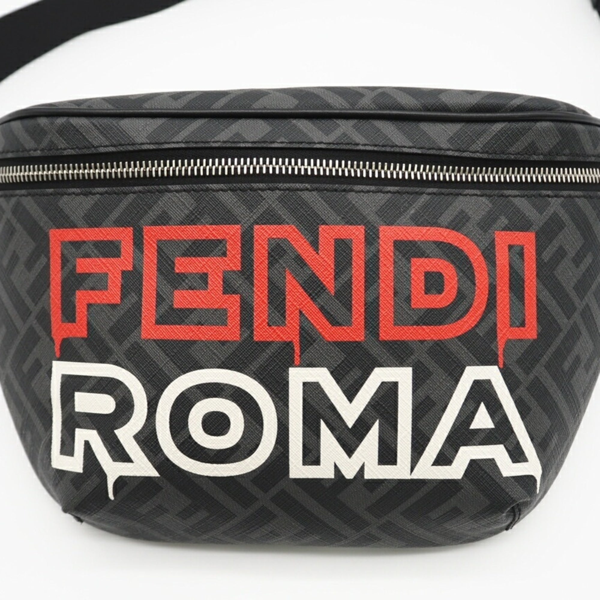 Fendi Gray Coated Canvas Fanny Pack (Pre-Owned)